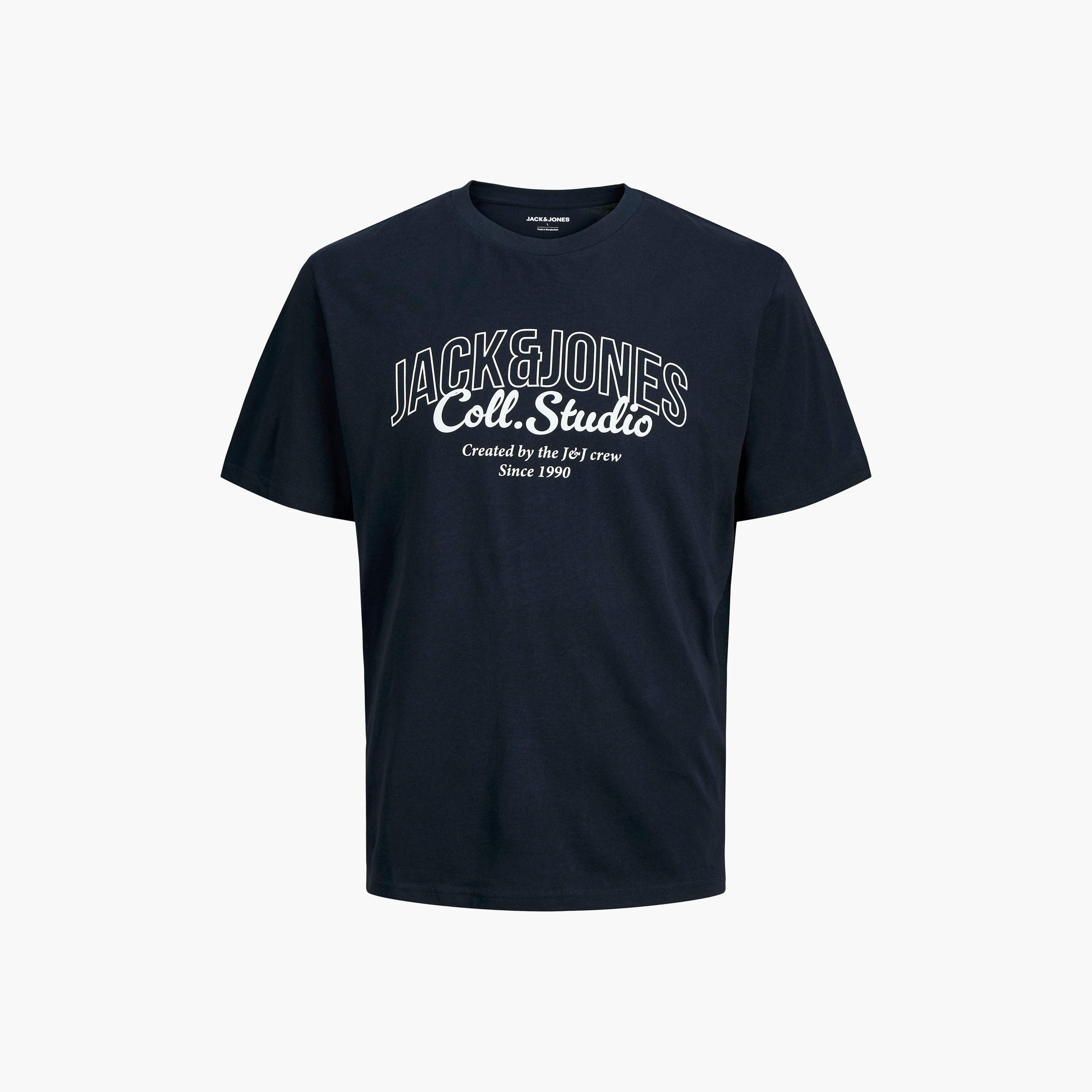 تيشيرت رجالي مطبوع بنص بياقة دائرية وأكمام قصيرة من جاك ان جونز-men-clothing-tshirtsandpolos-tshirts-image-3