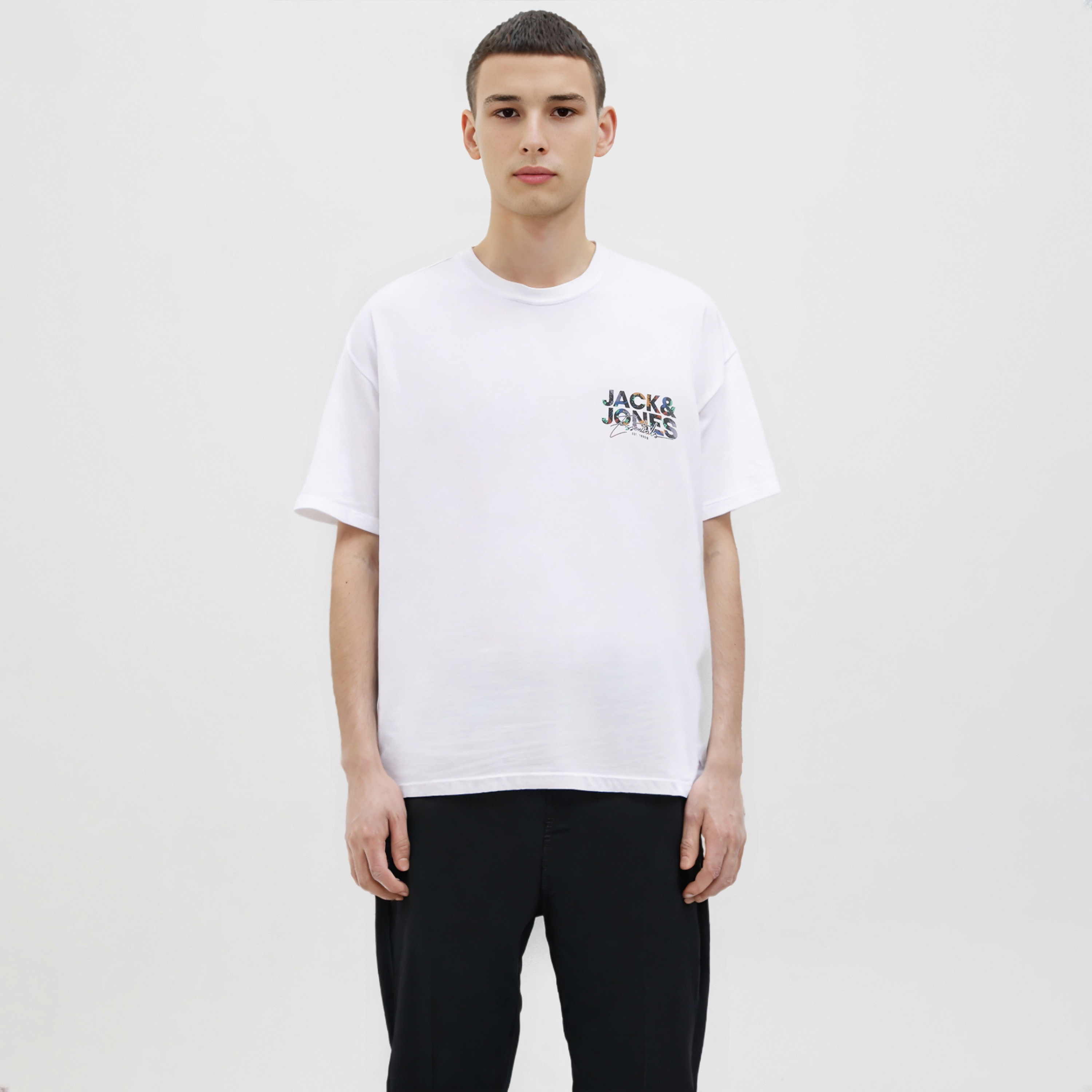 Jack & Jones Plain Crew Neck Short Sleeves Men's T-Shirt-men-clothing-tshirtsandpolos-tshirts-image-1