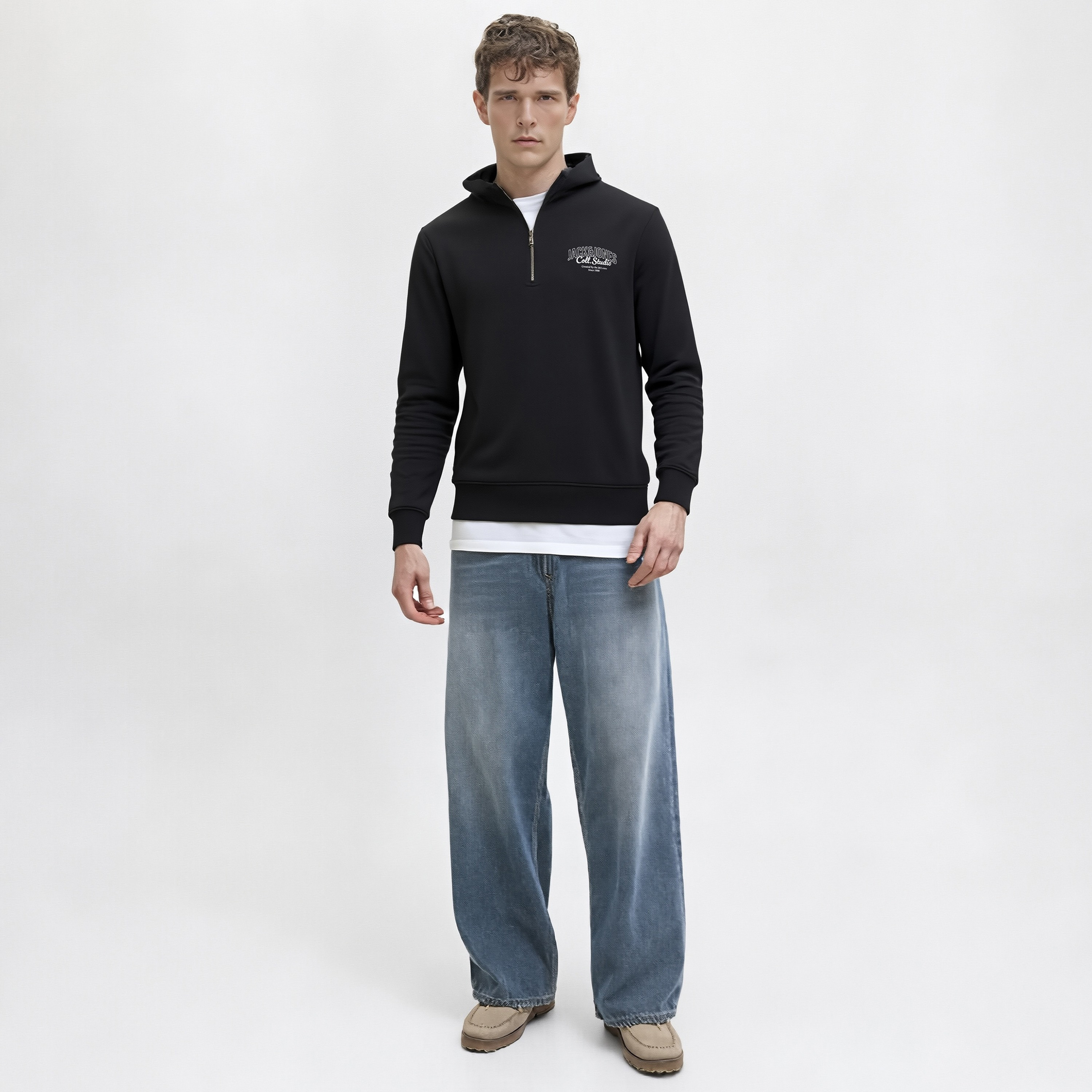 Jack & Jones Plain High Neck Long Sleeves Men's Sweatshirt-men-winterwear-hoodiesandsweatshirts-image-2