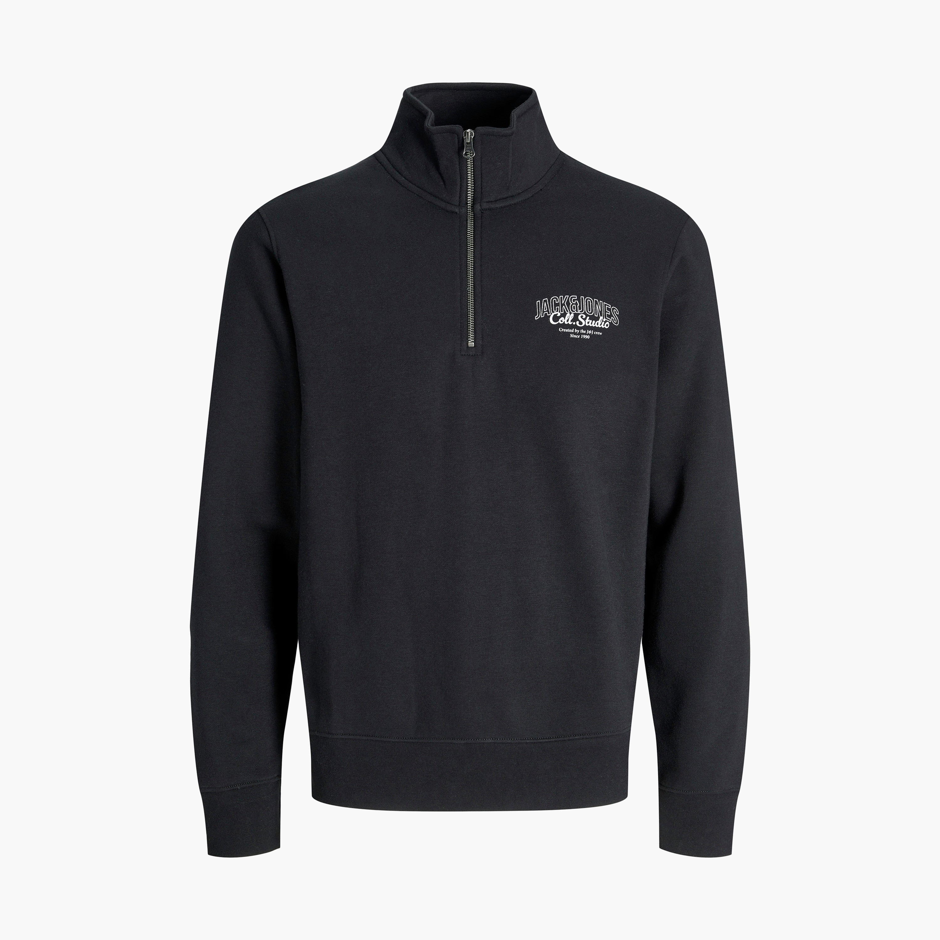 Jack & Jones Plain High Neck Long Sleeves Men's Sweatshirt-men-winterwear-hoodiesandsweatshirts-image-3