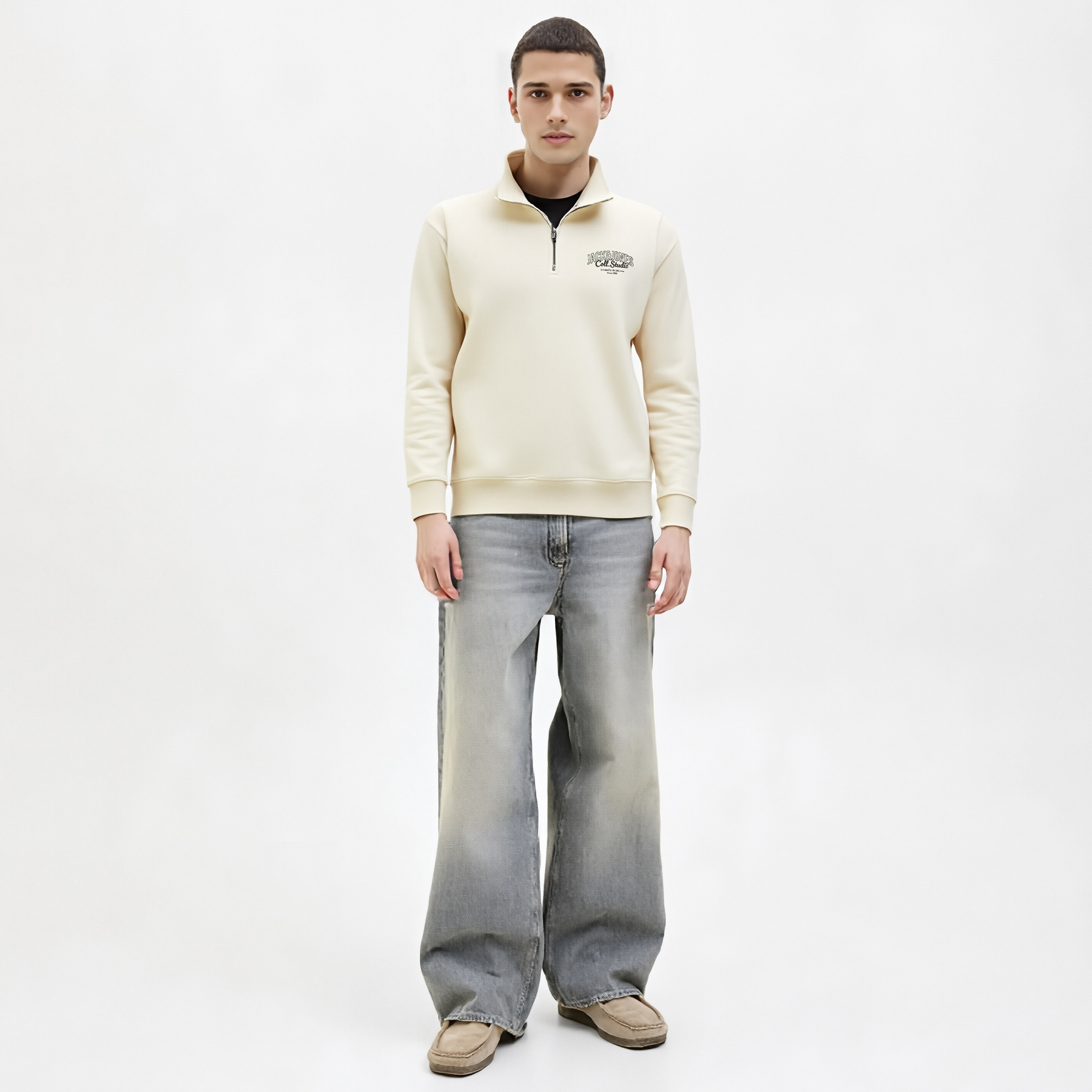 Jack & Jones Plain High Neck Long Sleeves Men's Sweatshirt-men-winterwear-hoodiesandsweatshirts-image-5