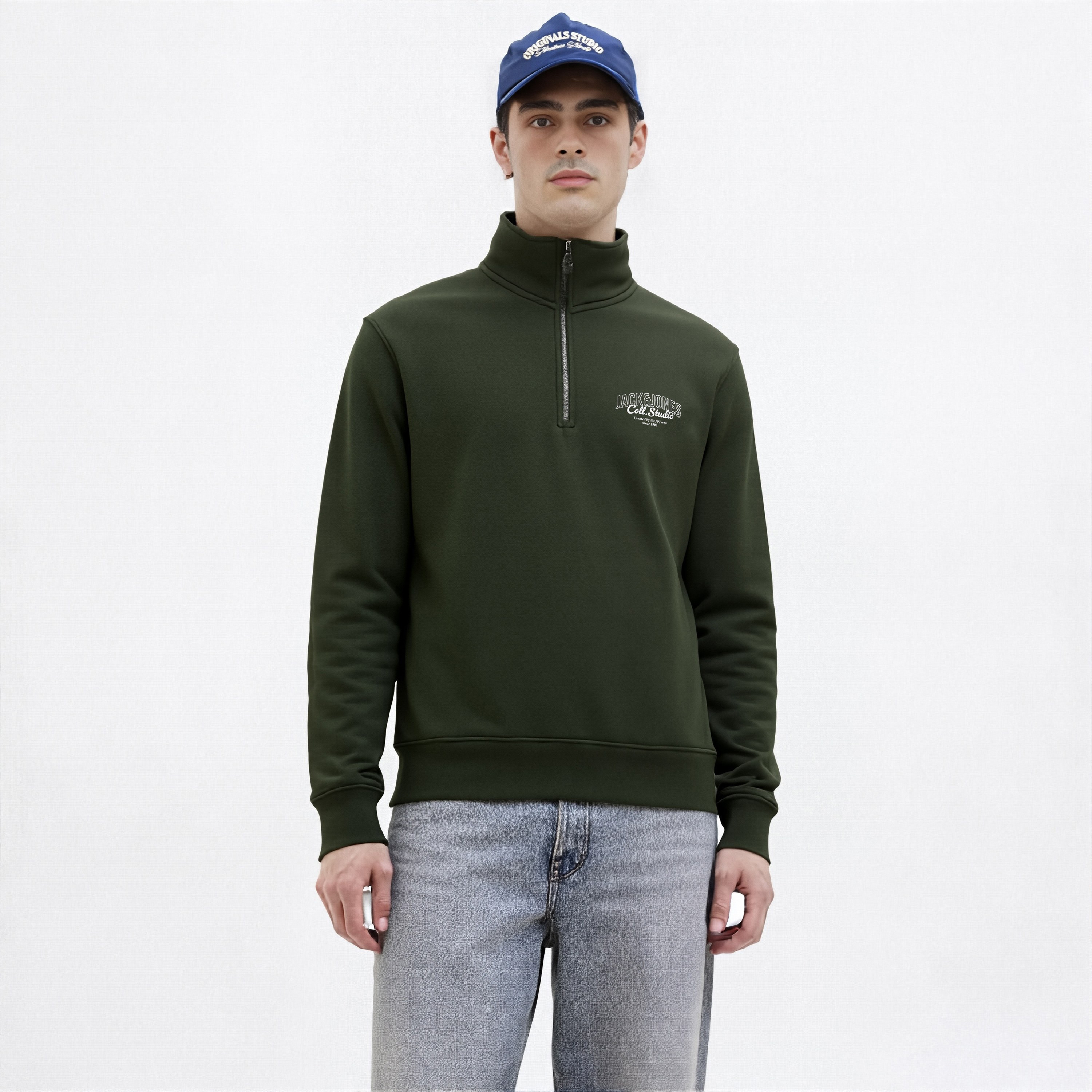 Jack & Jones Plain High Neck Long Sleeves Men's Sweatshirt-men-winterwear-hoodiesandsweatshirts-image-7