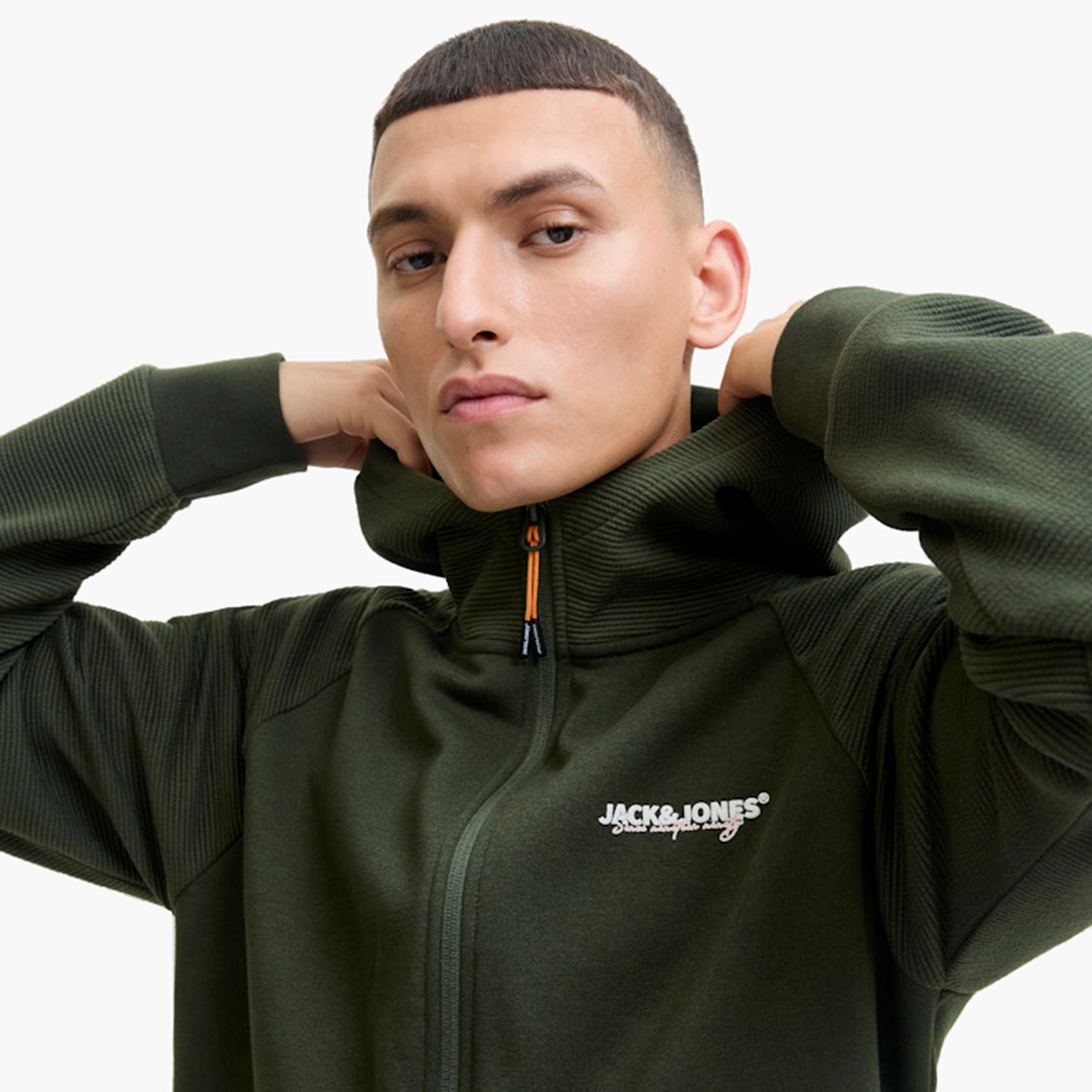 Jack & Jones Plain Long Sleeves Men's Zip-Through Hoodie-men-winterwear-hoodiesandsweatshirts-image-3
