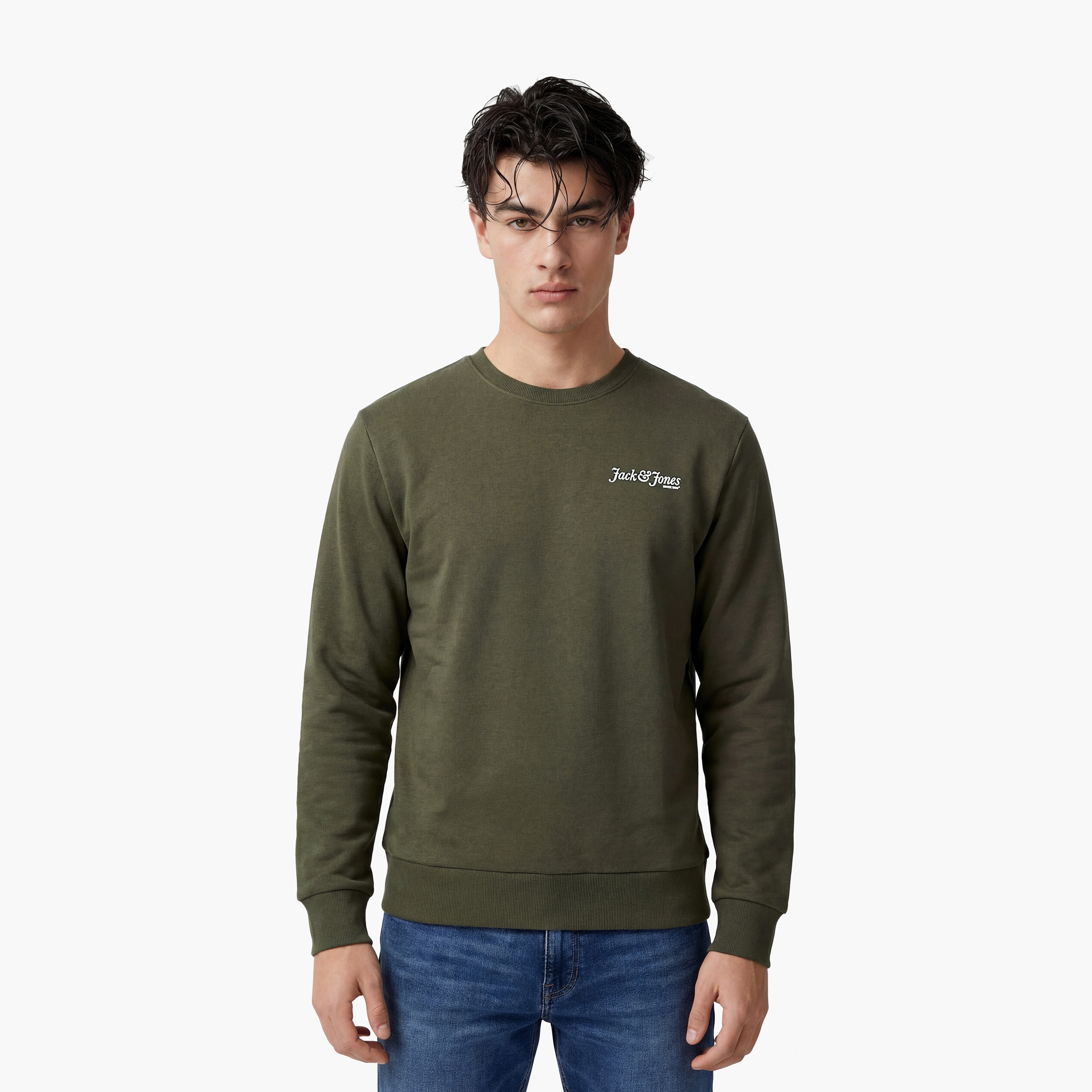 Jack & Jones Back Printed Crew Neck Long Sleeves Men's Sweatshirt-men-winterwear-hoodiesandsweatshirts-image-1