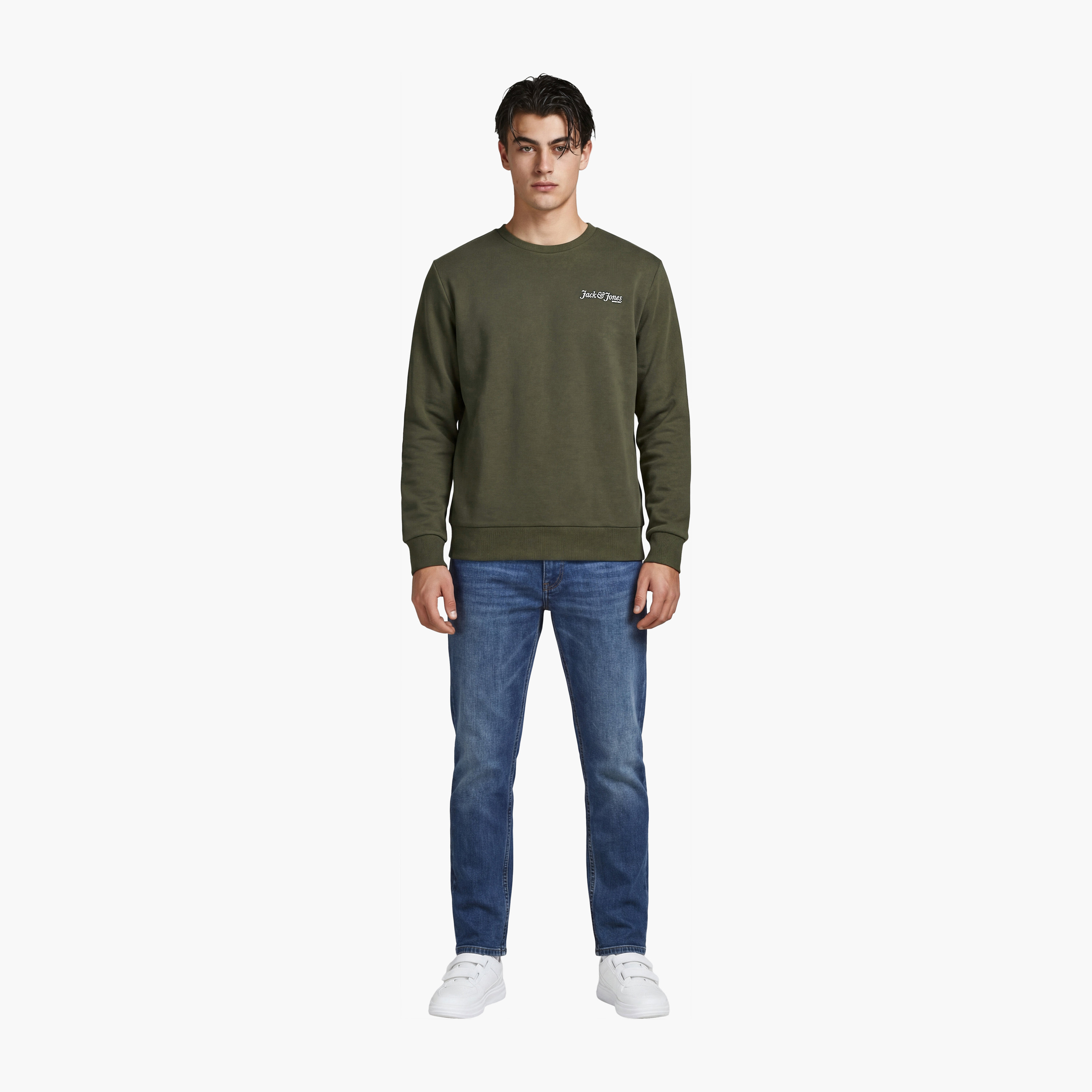 Jack & Jones Back Printed Crew Neck Long Sleeves Men's Sweatshirt-men-winterwear-hoodiesandsweatshirts-image-2