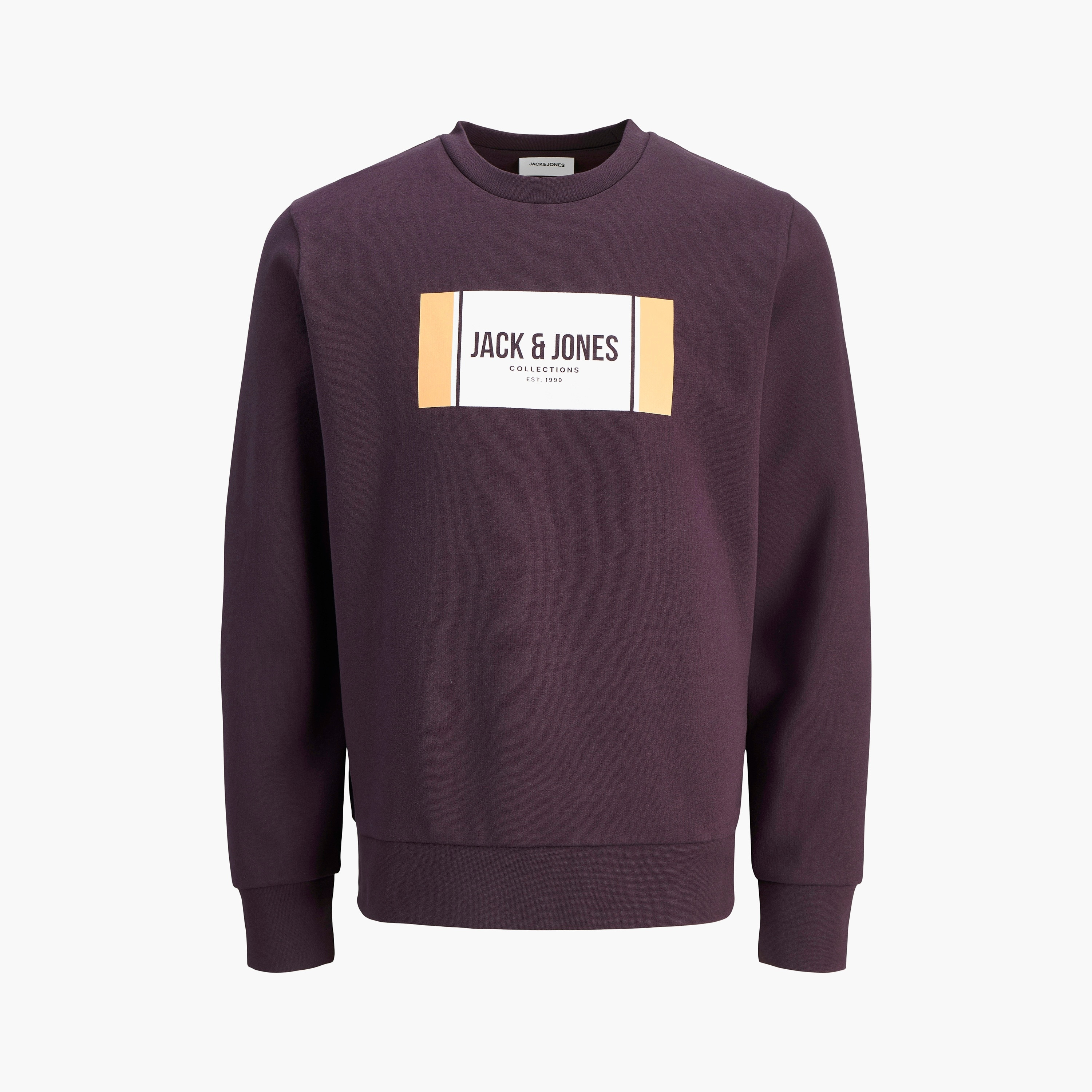 كنزة صوفية رجالية مطبوعة برسومات بياقة دائرية وأكمام طويلة من جاك ان جونز-men-winterwear-hoodiesandsweatshirts-image-10