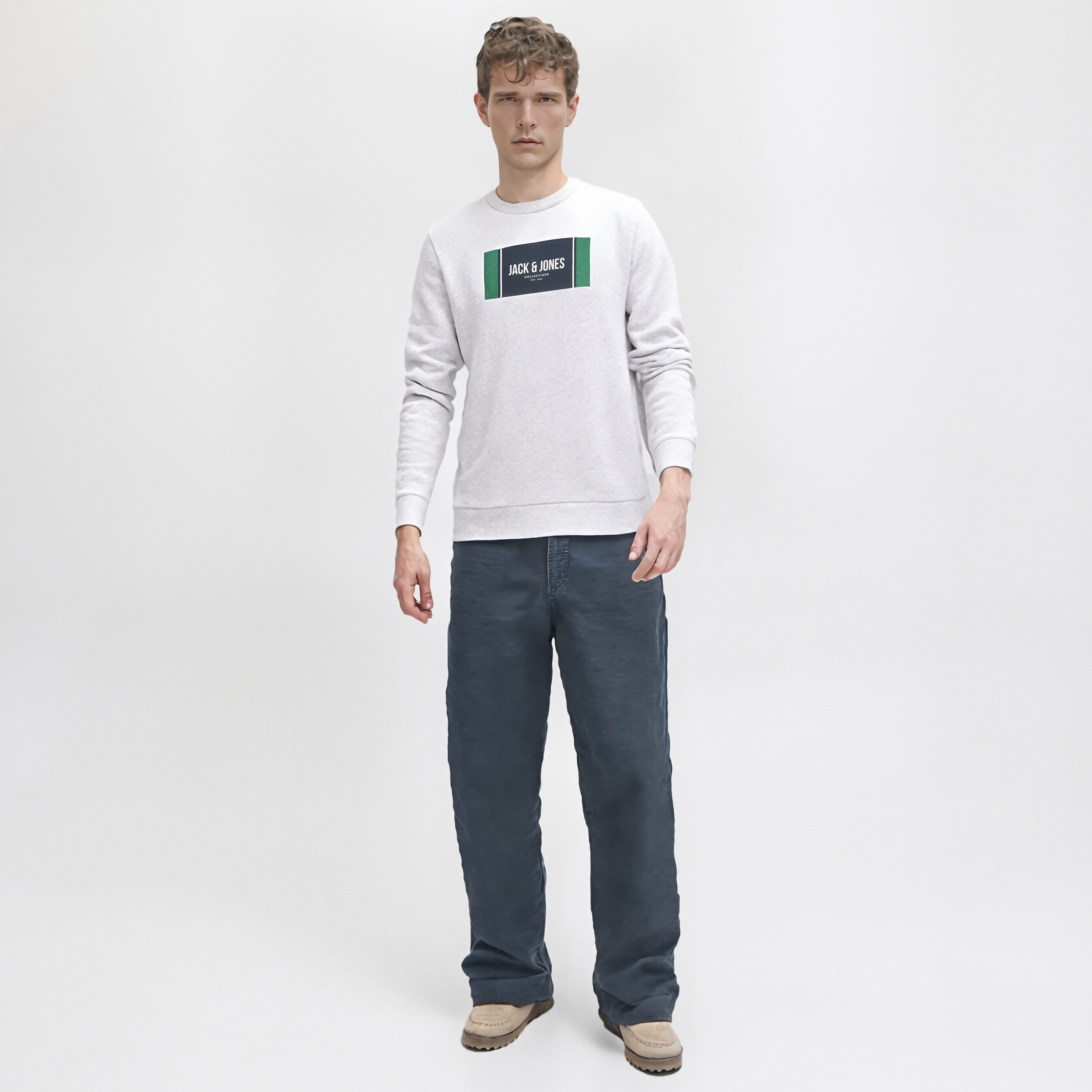 كنزة صوفية رجالية مطبوعة برسومات بياقة دائرية وأكمام طويلة من جاك ان جونز-men-winterwear-hoodiesandsweatshirts-image-12