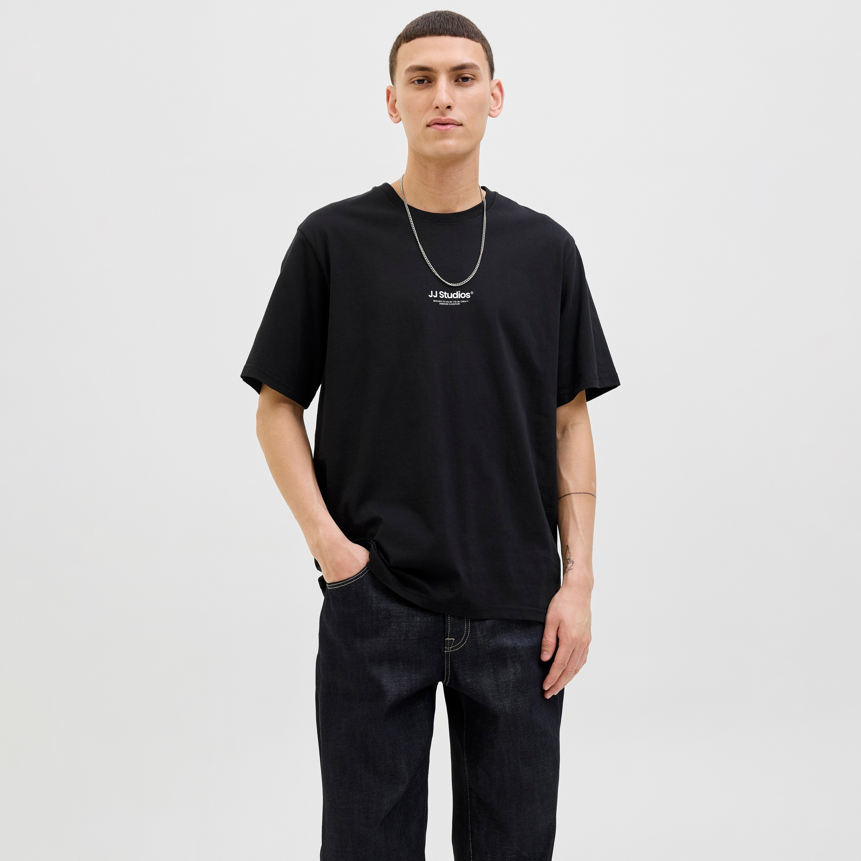 Jack & Jones Plain Crew Neck Short Sleeves Men's T-Shirt-men-clothing-tshirtsandpolos-tshirts-image-5