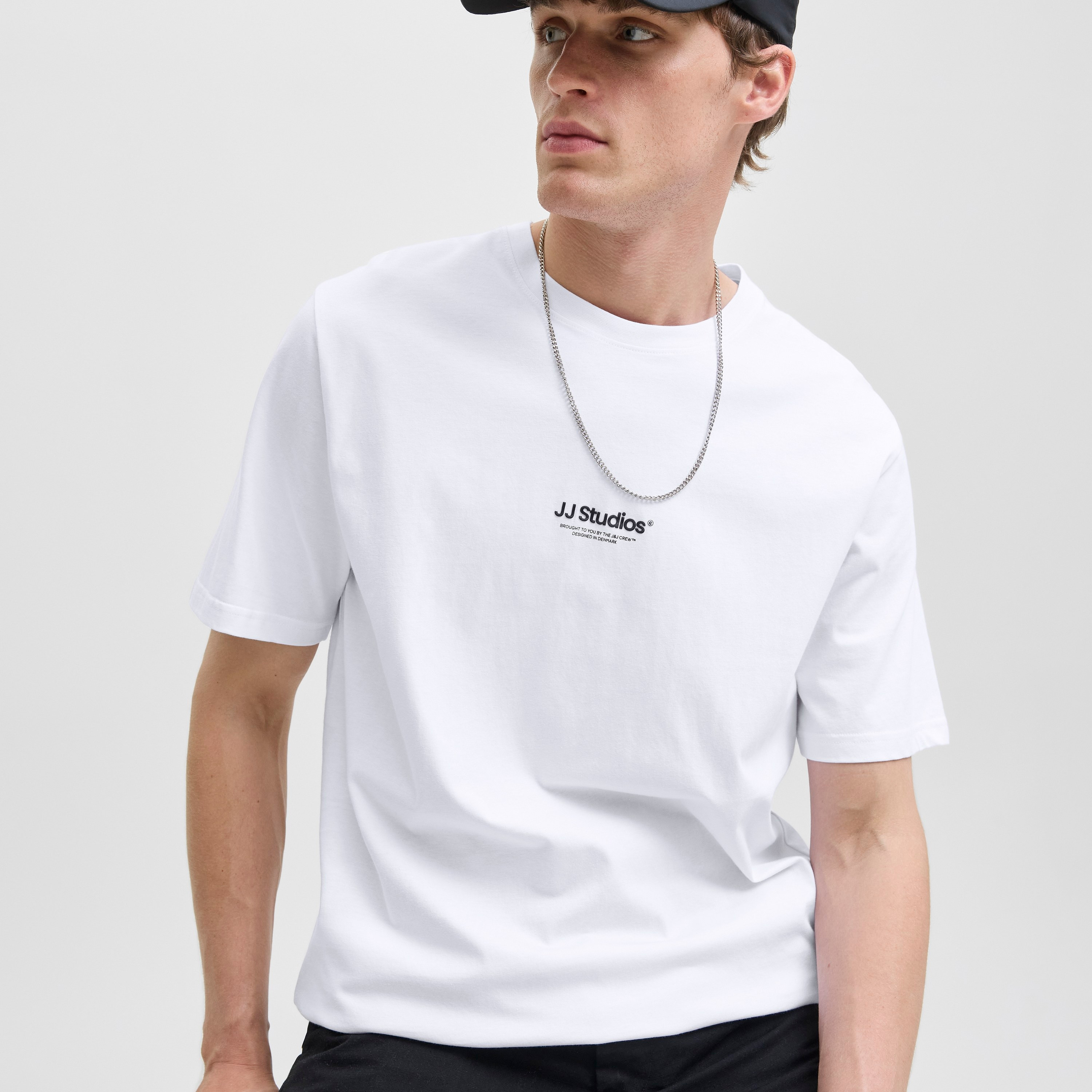 Jack & Jones Plain Crew Neck Short Sleeves Men's T-Shirt-men-clothing-tshirtsandpolos-tshirts-image-3