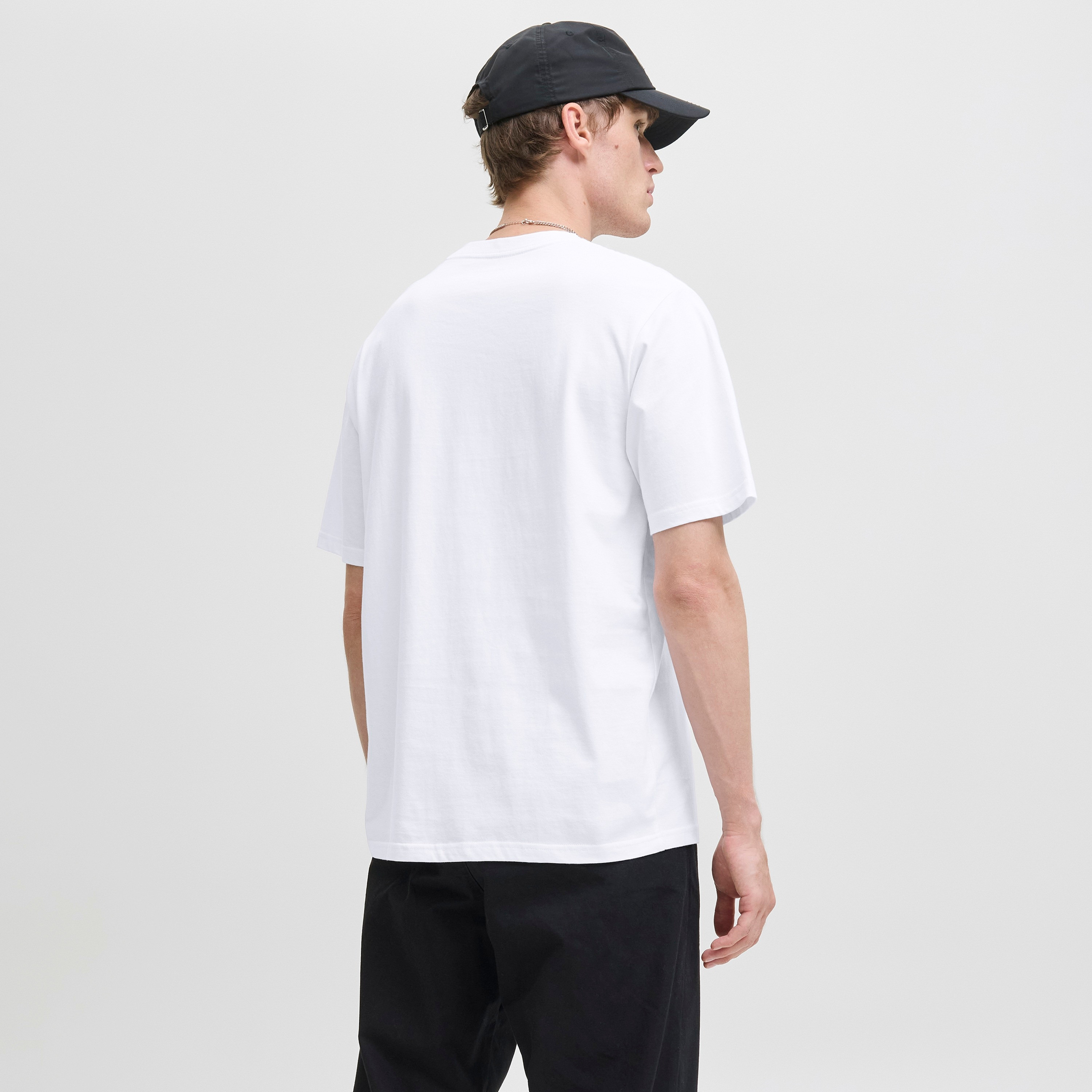 Jack & Jones Plain Crew Neck Short Sleeves Men's T-Shirt-men-clothing-tshirtsandpolos-tshirts-image-4