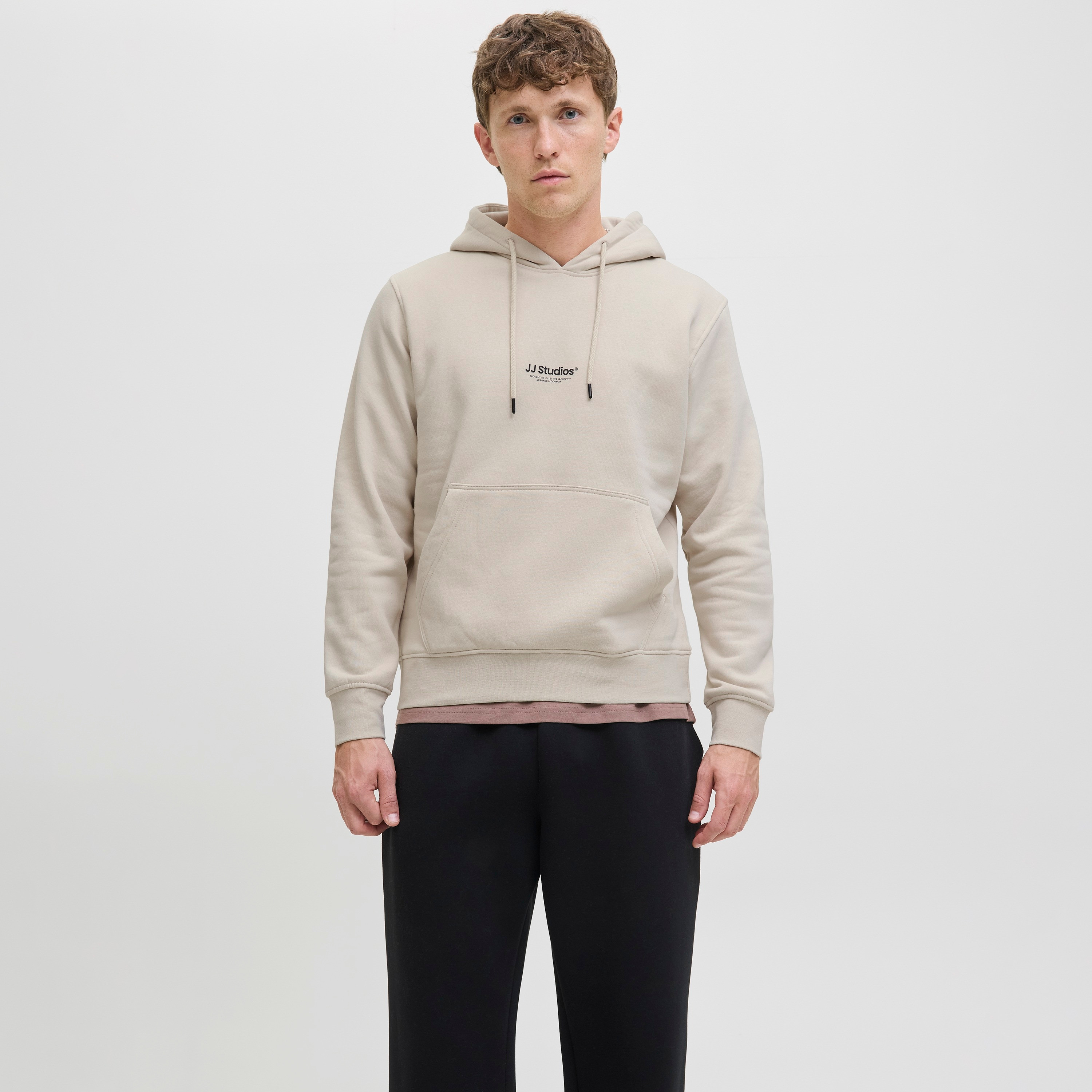 Jack & Jones Plain Hooded Neck Long Sleeves Men's Sweatshirt-men-winterwear-hoodiesandsweatshirts-image-1