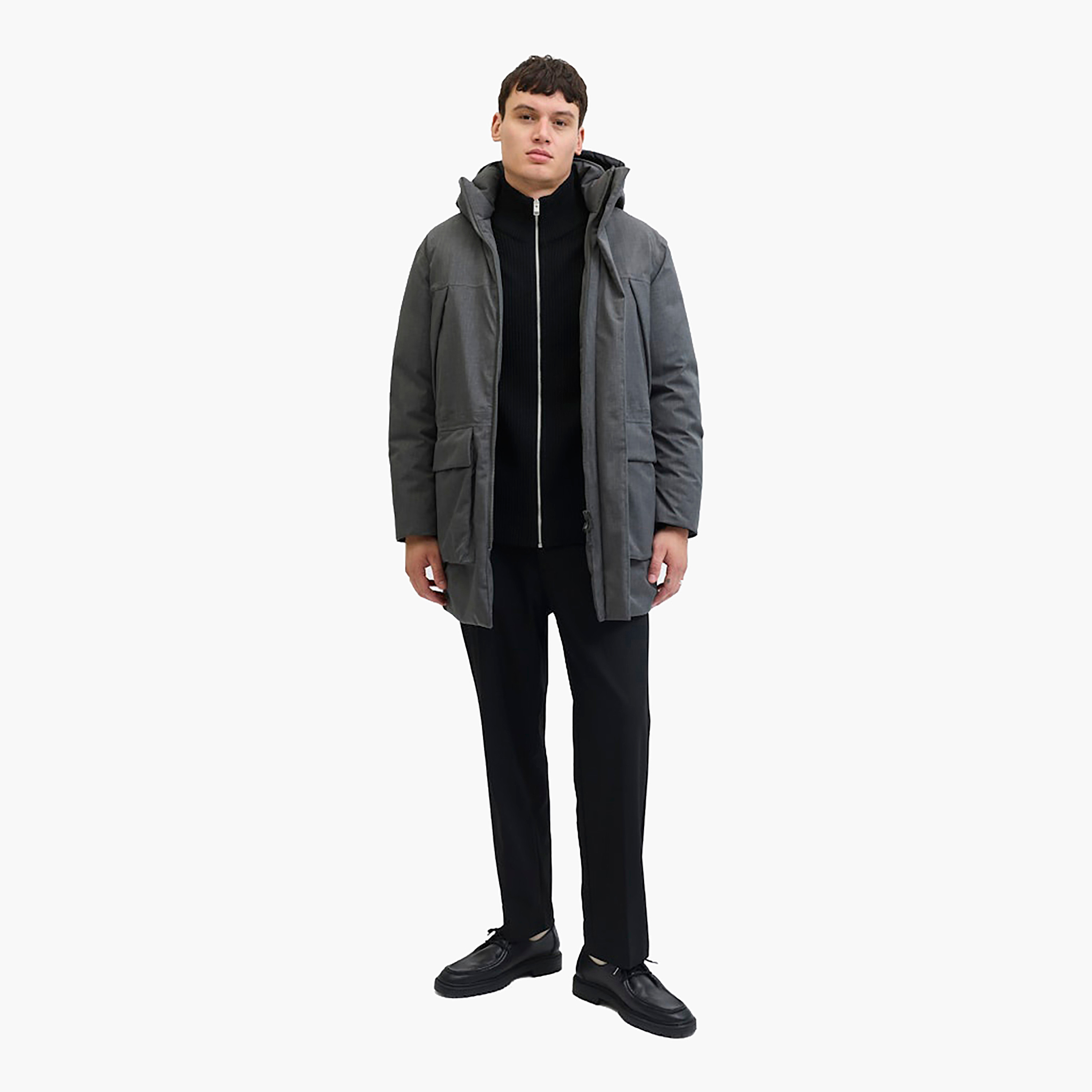 Jack & Jones Ribbed High Neck Long Sleeves Men's Cardigan-men-clothing-sweatersandpullovers-image-2