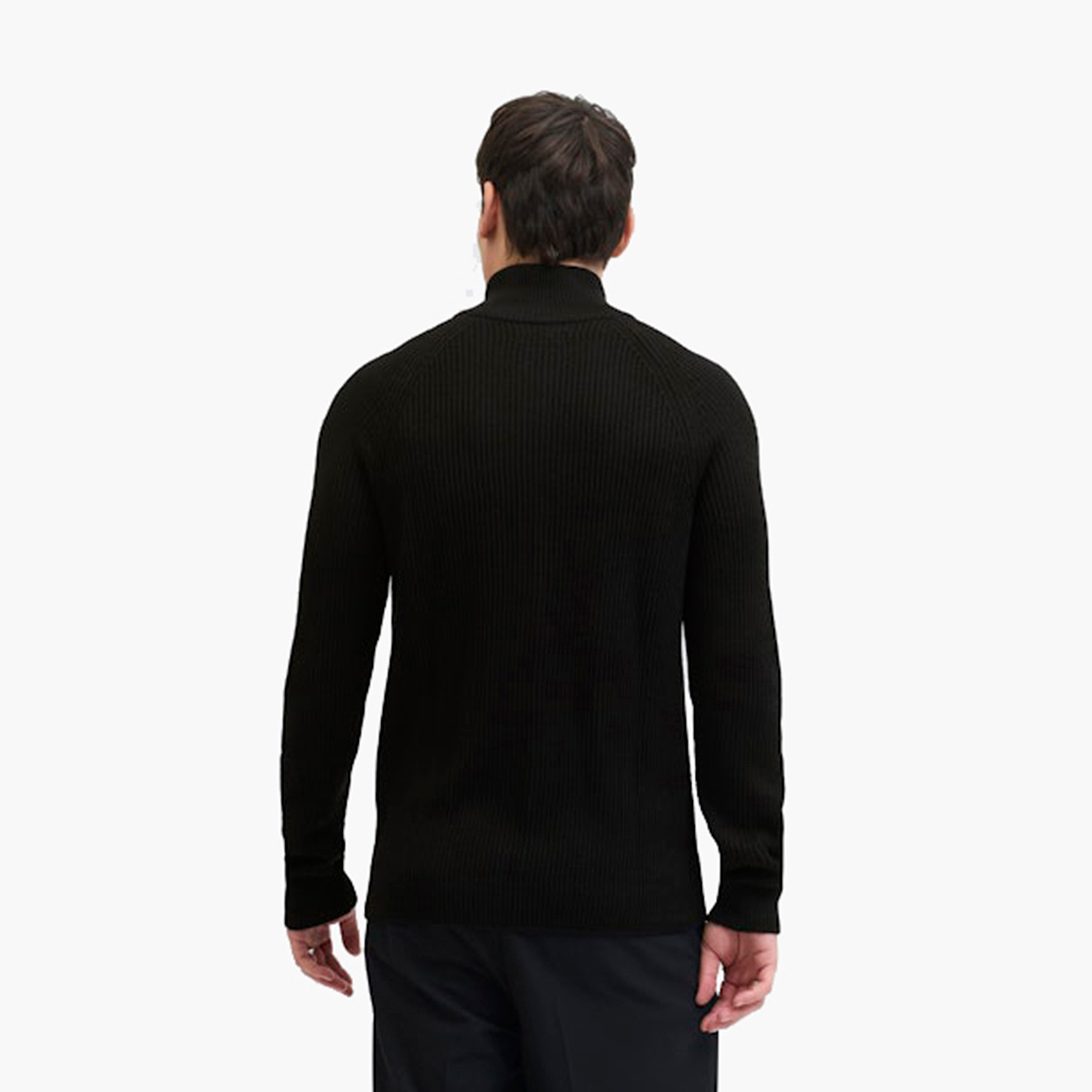 Jack & Jones Ribbed High Neck Long Sleeves Men's Cardigan-men-clothing-sweatersandpullovers-image-4