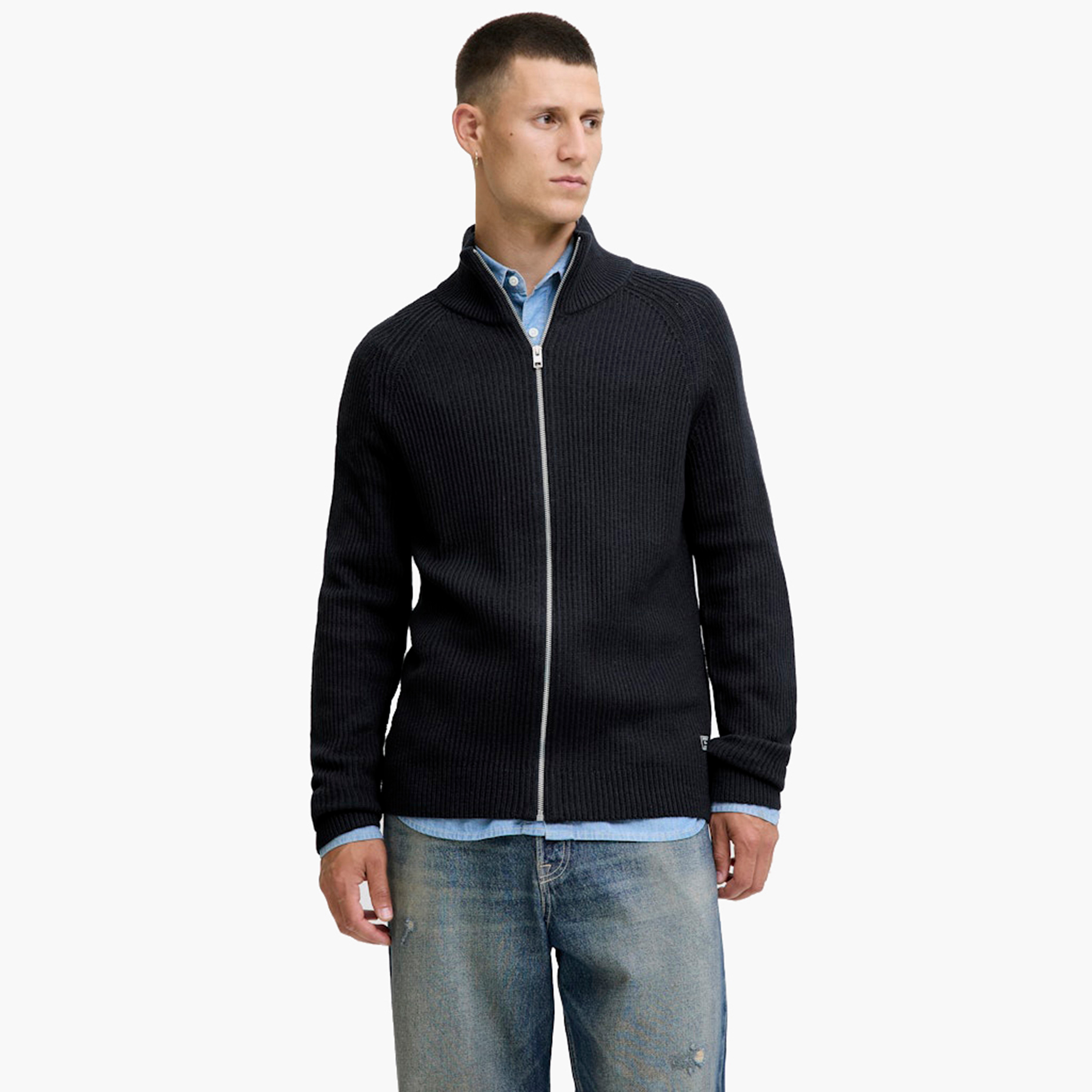 كارديجان رجالي مضلع بياقة عالية وأكمام طويلة من جاك آند جونز-men-clothing-sweatersandpullovers-image-6