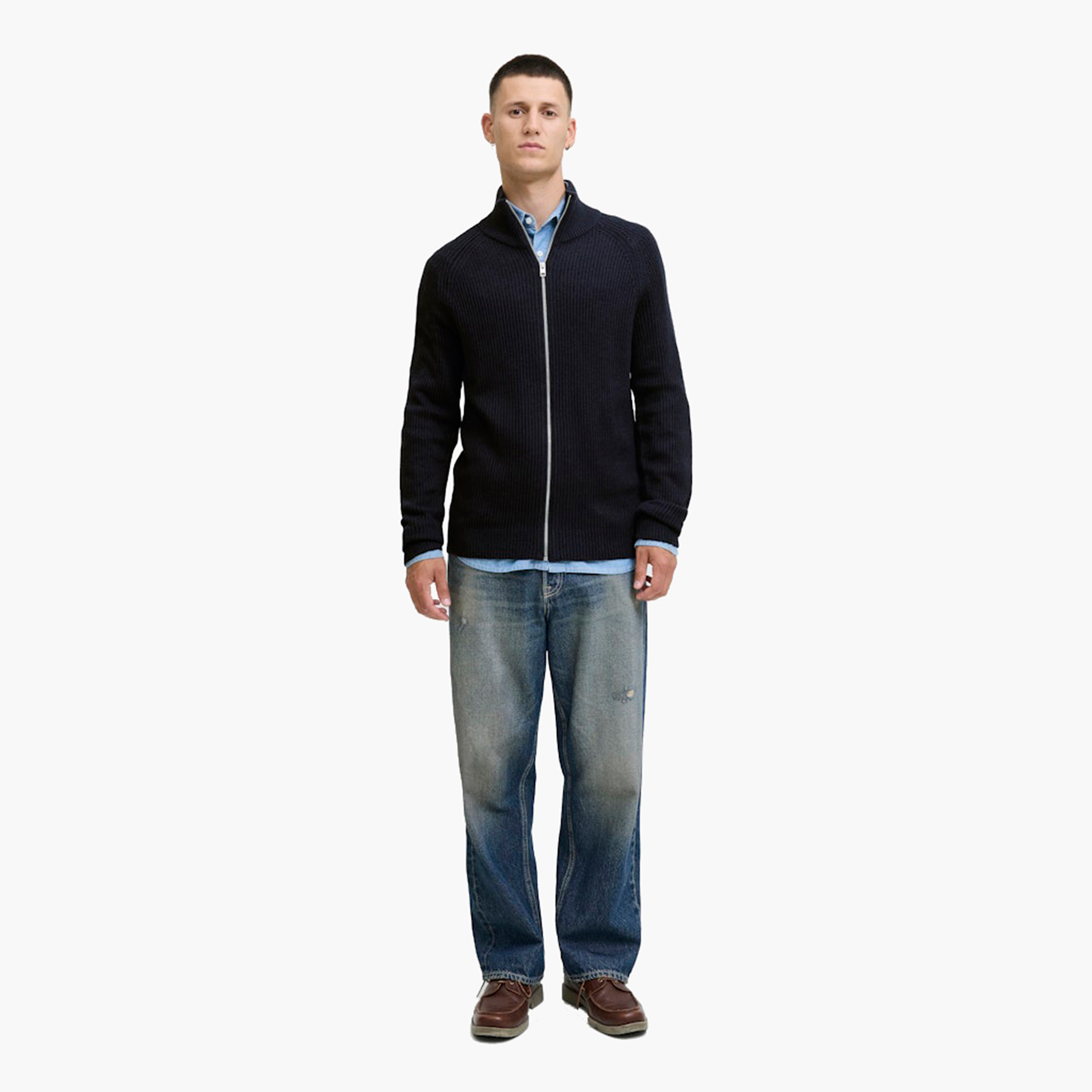 كارديجان رجالي مضلع بياقة عالية وأكمام طويلة من جاك آند جونز-men-clothing-sweatersandpullovers-image-7