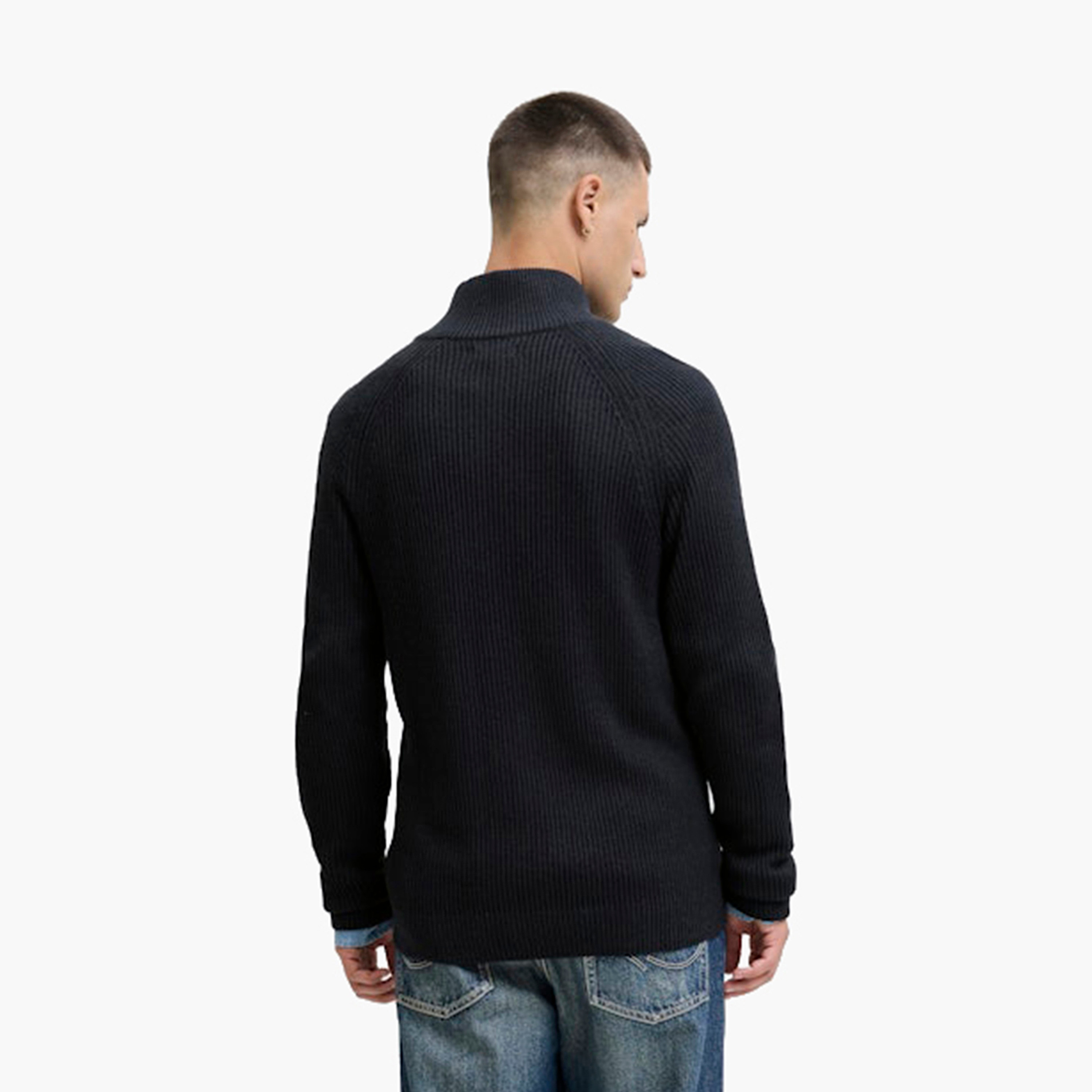 كارديجان رجالي مضلع بياقة عالية وأكمام طويلة من جاك آند جونز-men-clothing-sweatersandpullovers-image-9