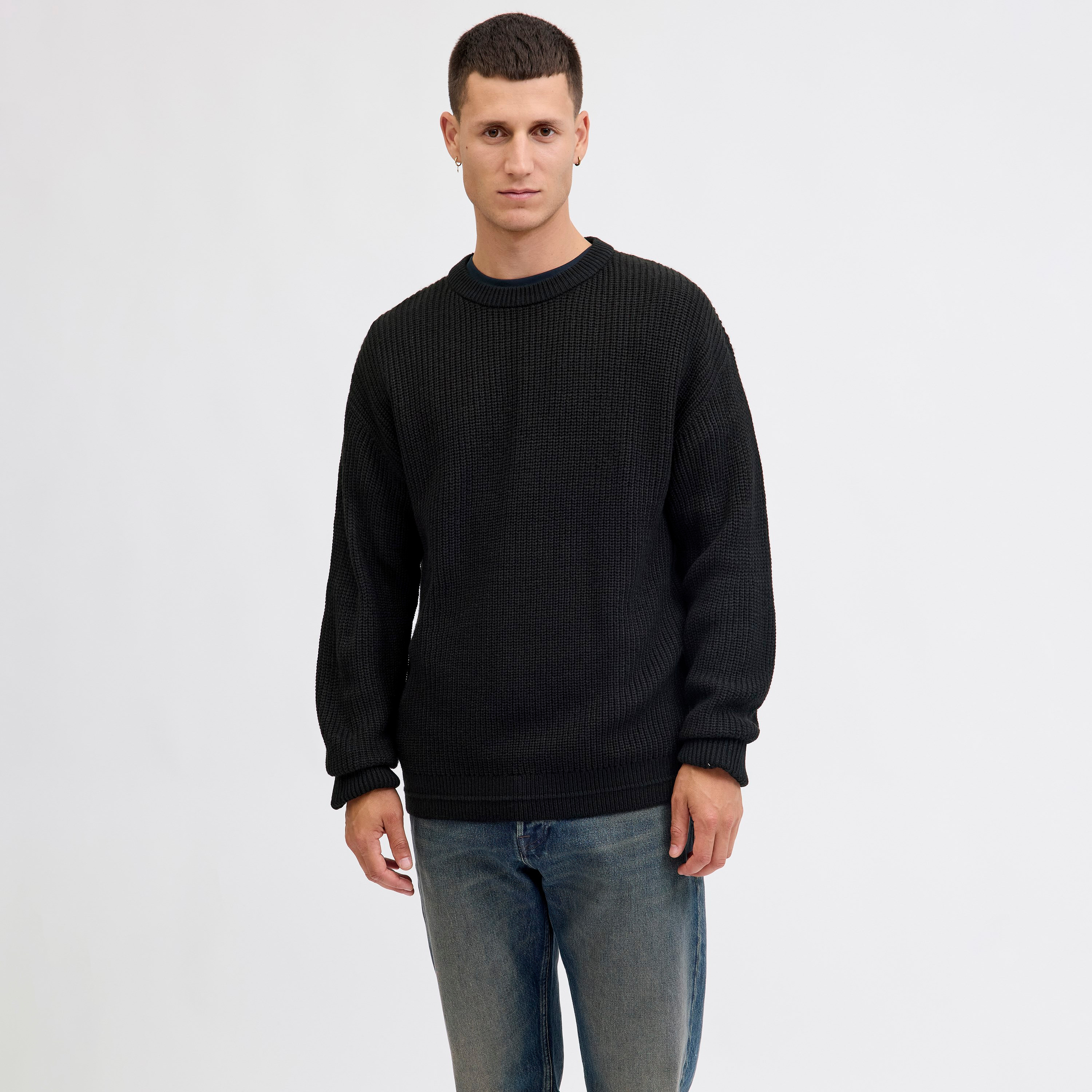 كنزة صوفية (بلوفر) رجالية جاك آند جونز محبوكة بياقة مستديرة وأكمام طويلة-men-clothing-sweatersandpullovers-image-5