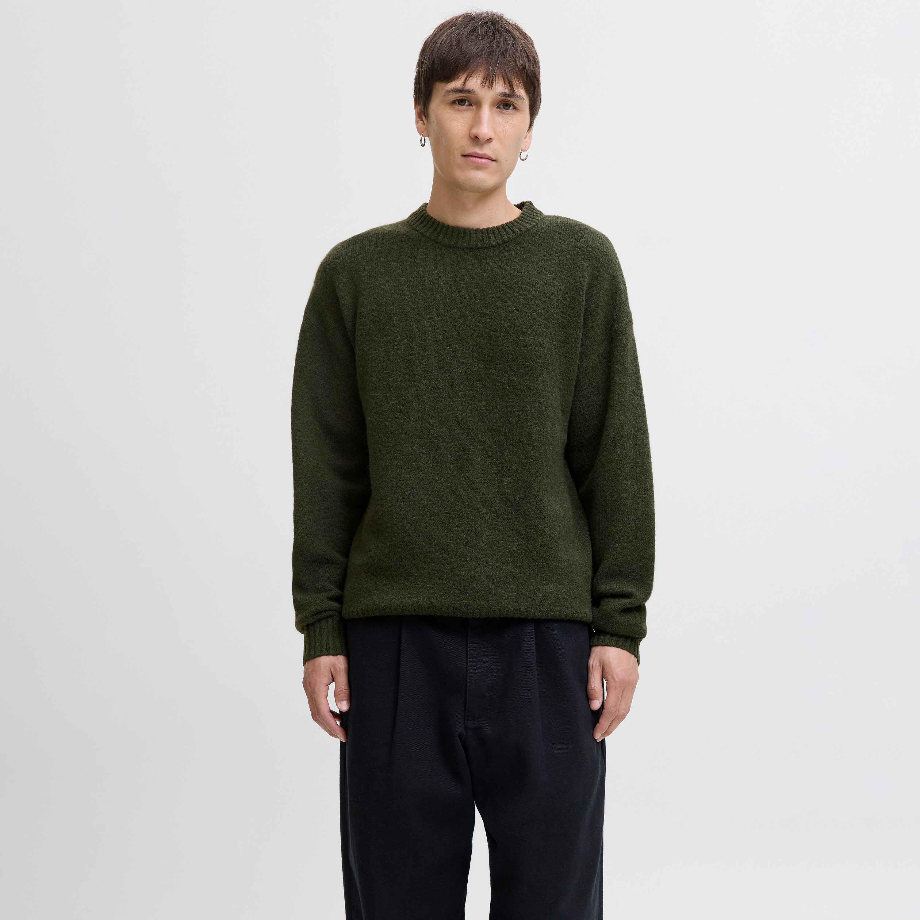 كنزة صوفية (بلوفر) رجالية جاك آند جونز محبوكة بياقة مستديرة وأكمام طويلة-men-clothing-sweatersandpullovers-image-5
