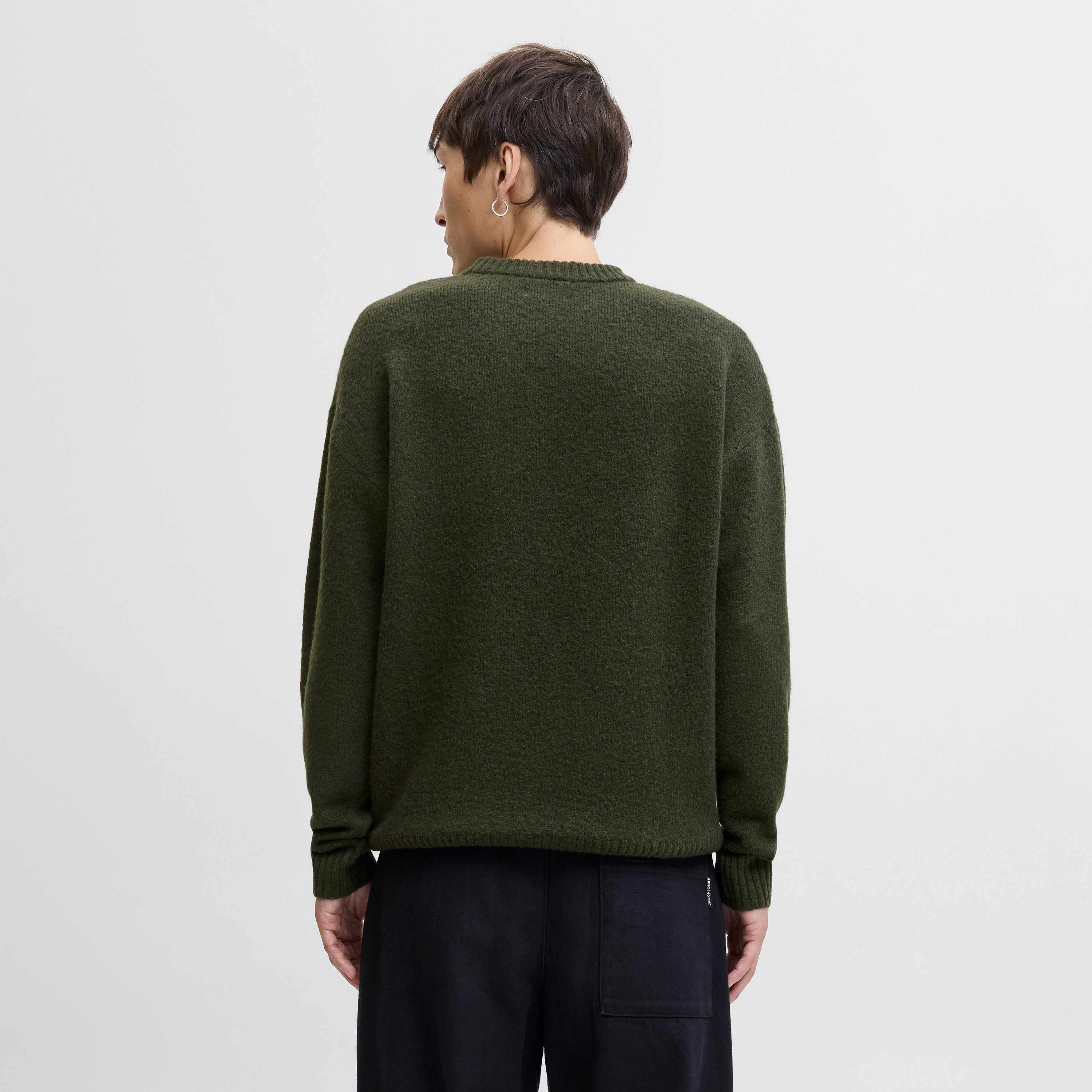 كنزة صوفية (بلوفر) رجالية جاك آند جونز محبوكة بياقة مستديرة وأكمام طويلة-men-clothing-sweatersandpullovers-image-8