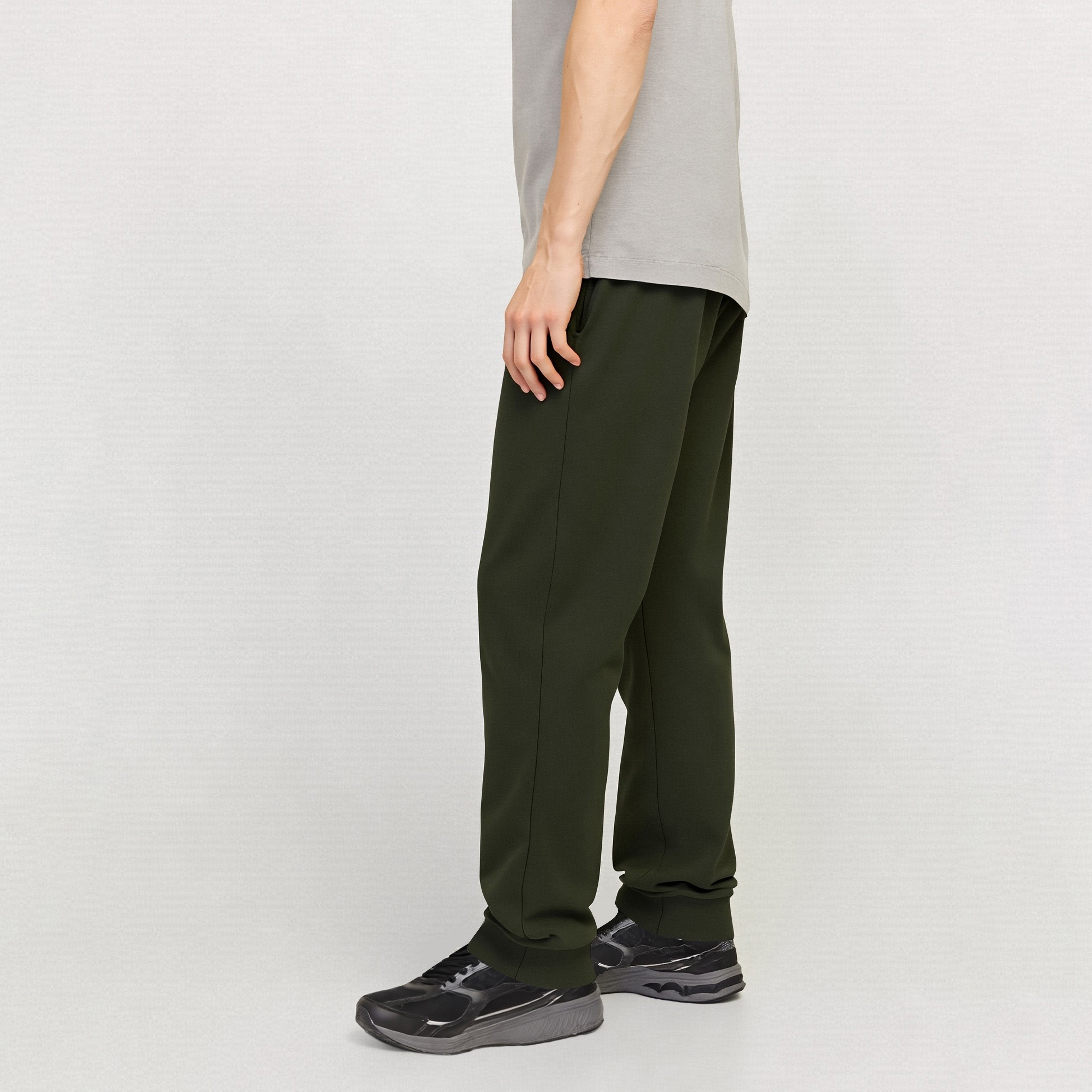 بنطلون رياضي رجالي سادة بخصر متوسط الارتفاع ورباط سحب من جاك ان جونز-men-clothing-bottoms-joggers-image-3