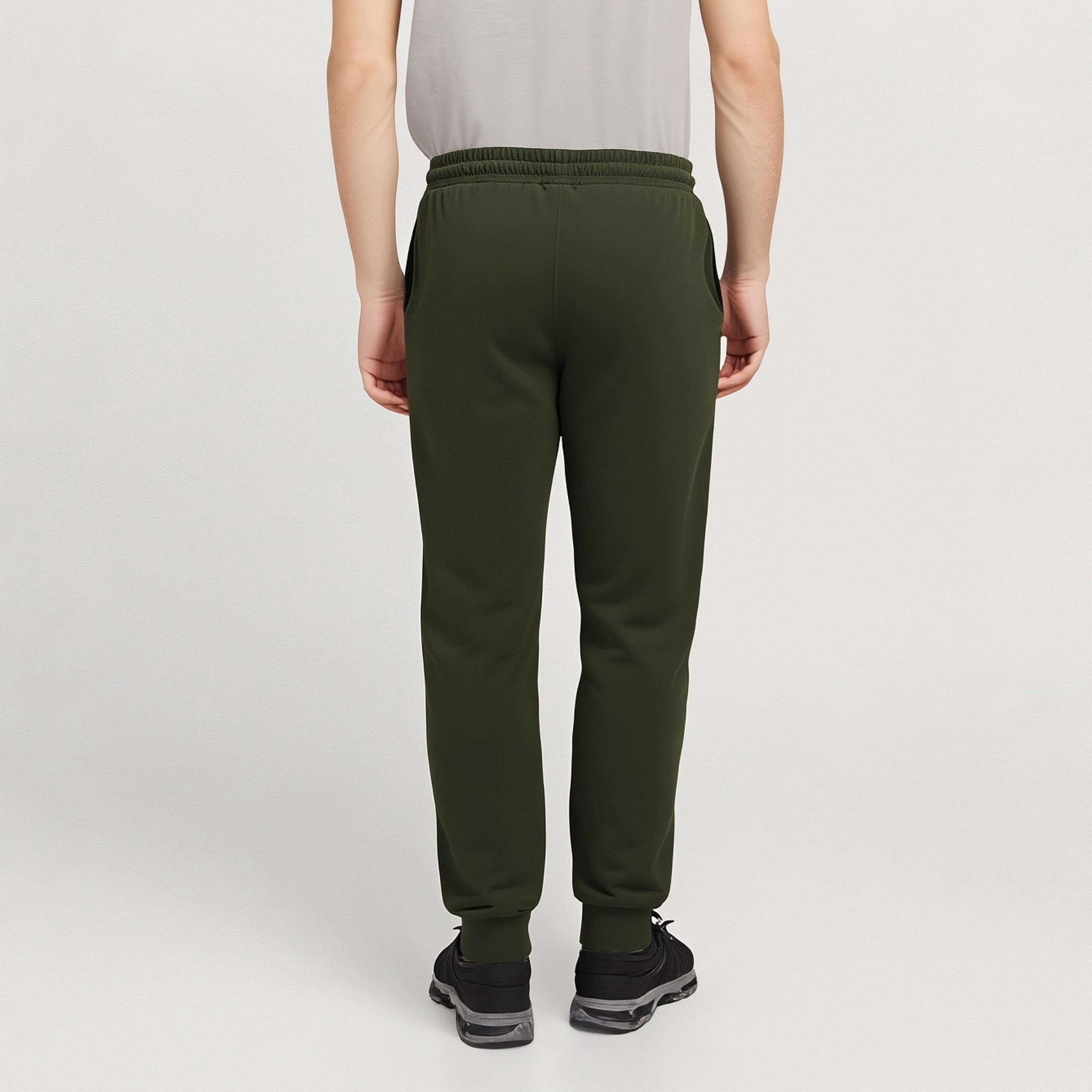 بنطلون رياضي رجالي سادة بخصر متوسط الارتفاع ورباط سحب من جاك ان جونز-men-clothing-bottoms-joggers-image-4