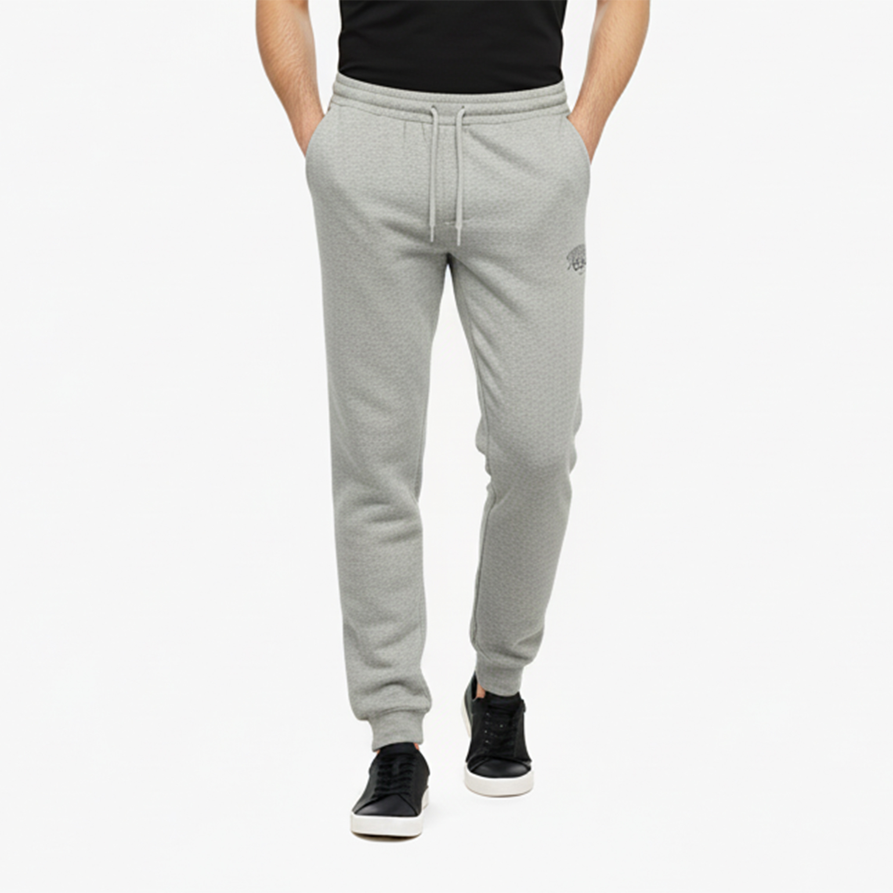بنطلون رياضي (جوغر) رجالي جاك آند جونز سادة برباط شد وخصر متوسط الارتفاع-men-clothing-bottoms-joggers-image-5