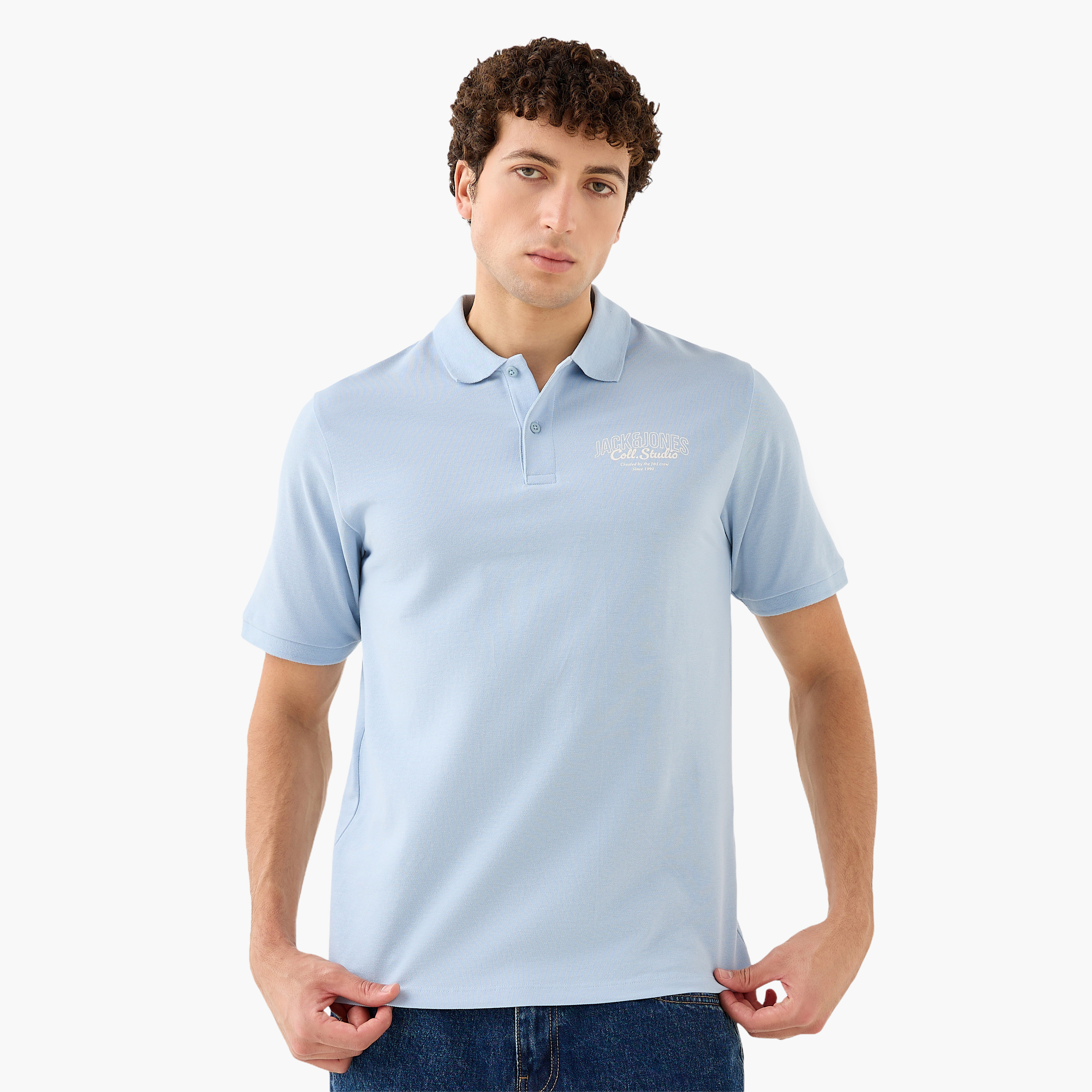 Jack & Jones Plain Collared Short Sleeves Polo T-Shirt-men-clothing-tshirtsandpolos-polos-image-1