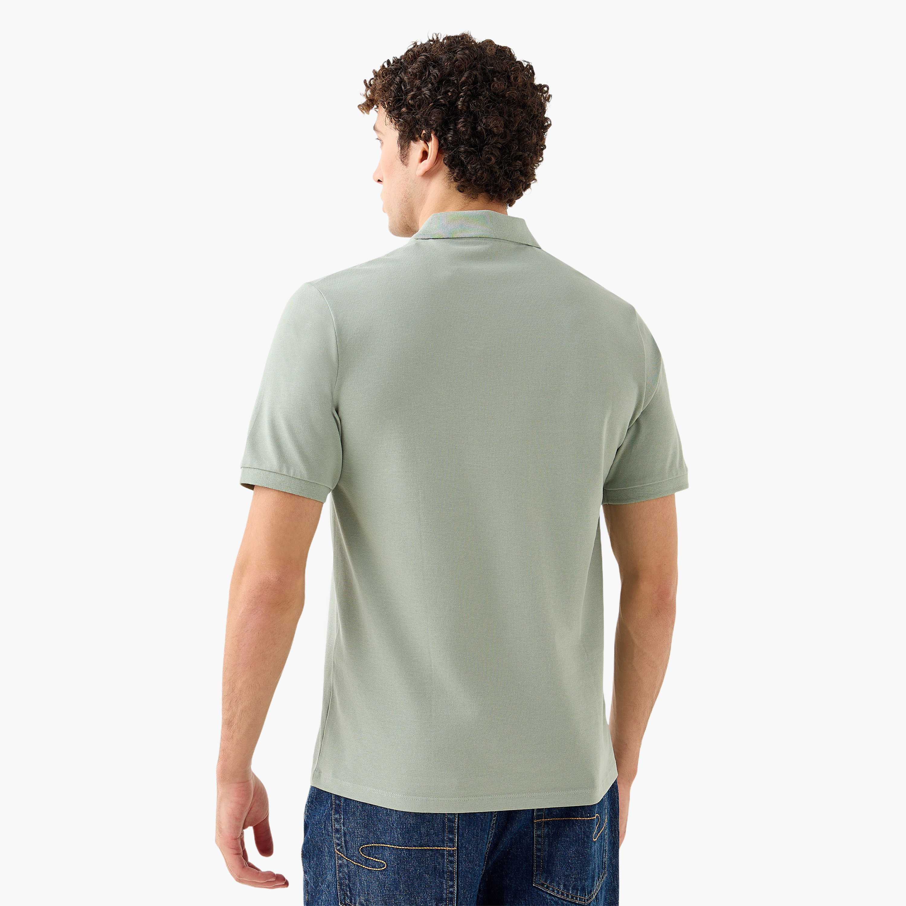 تيشيرت بولو سادة بأكمام قصيرة وياقة دائرية من جاك آند جونز-men-clothing-tshirtsandpolos-polos-image-8