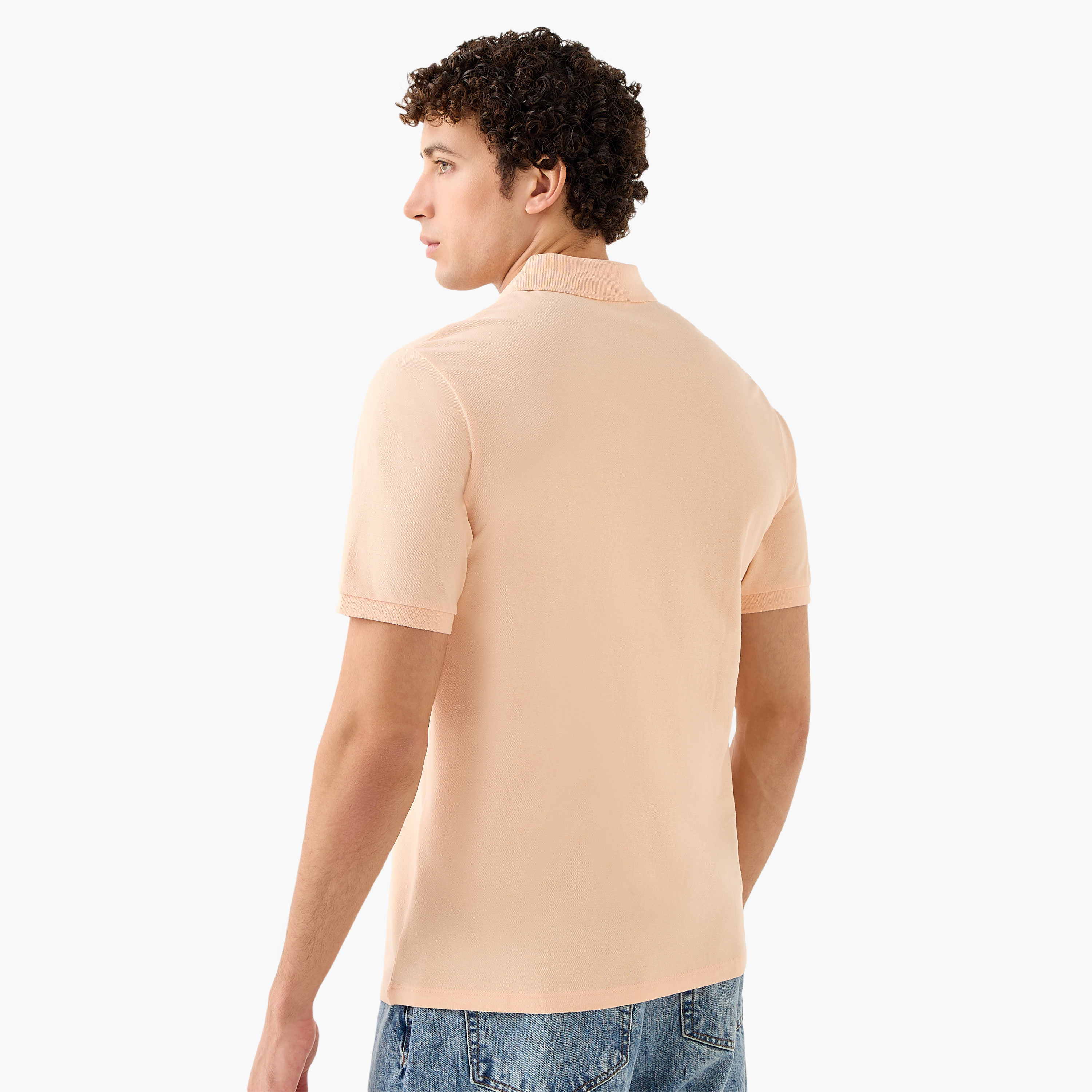تيشيرت بولو سادة بأكمام قصيرة وياقة دائرية من جاك آند جونز-men-clothing-tshirtsandpolos-polos-image-13