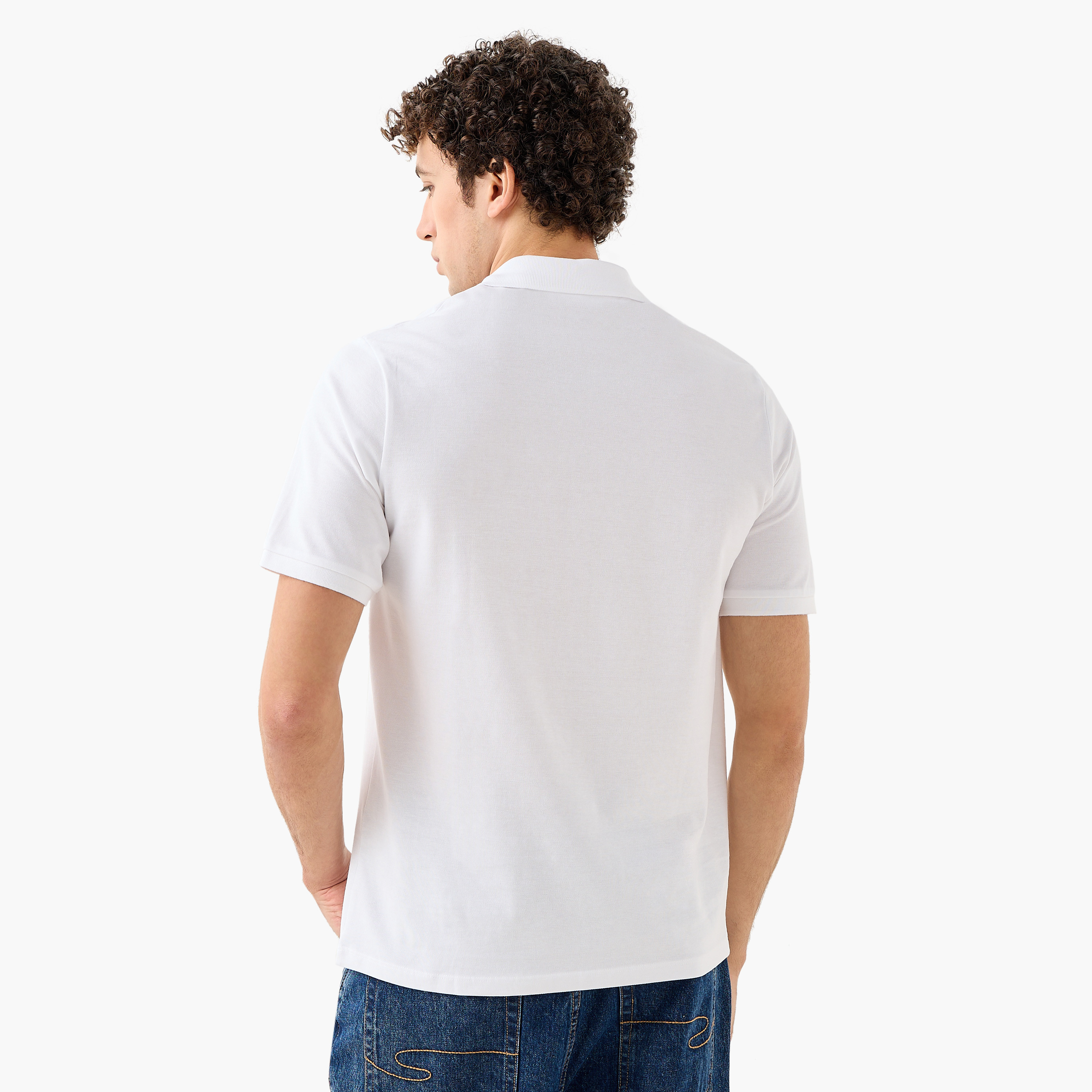 تيشيرت بولو سادة بأكمام قصيرة وياقة دائرية من جاك آند جونز-men-clothing-tshirtsandpolos-polos-image-18
