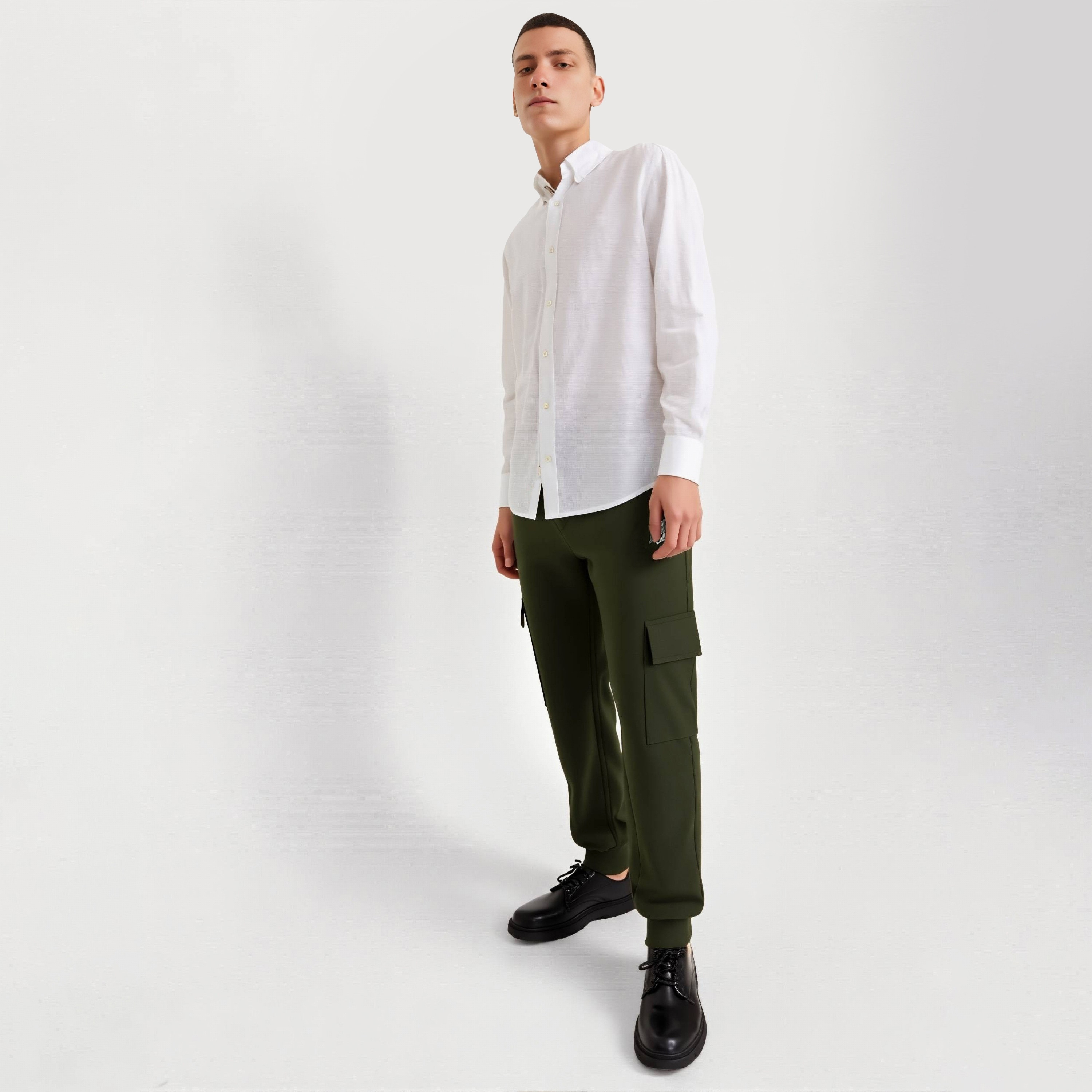 Jack & Jones Plain Mid-Rise Drawstring Men's Track Pants-men-clothing-bottoms-joggers-image-2