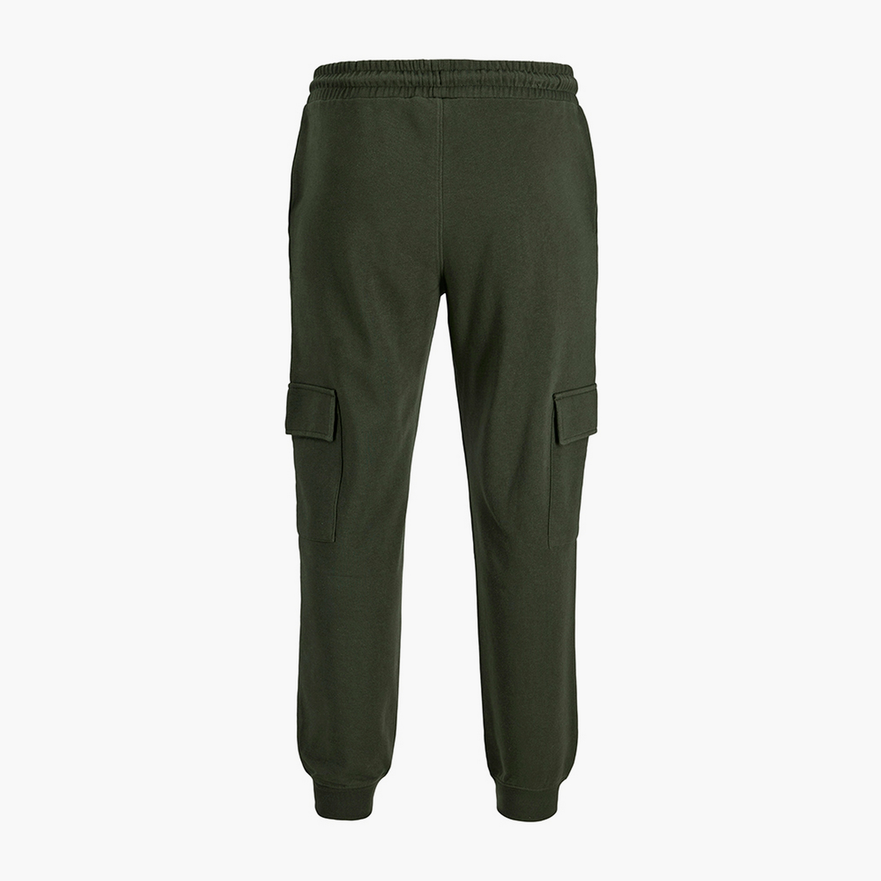 بنطلون رياضي رجالي سادة بخصر متوسط الارتفاع ورباط سحب من جاك ان جونز-men-clothing-bottoms-joggers-image-18