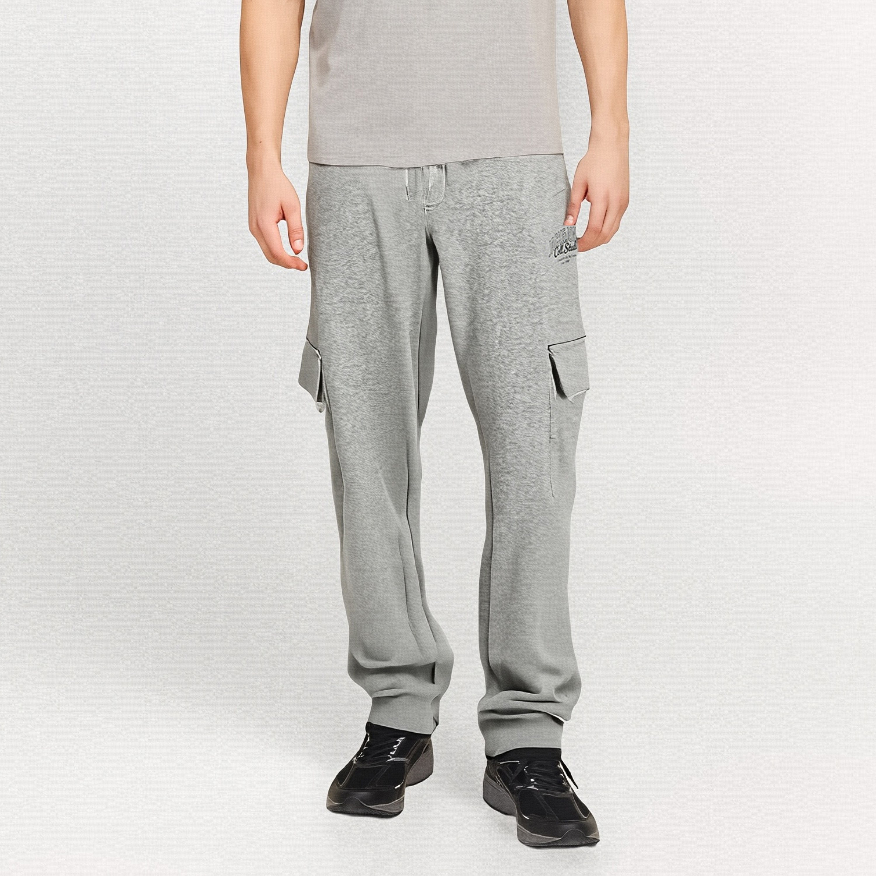 بنطلون رياضي رجالي سادة بخصر متوسط الارتفاع ورباط سحب من جاك ان جونز-men-clothing-bottoms-joggers-image-7