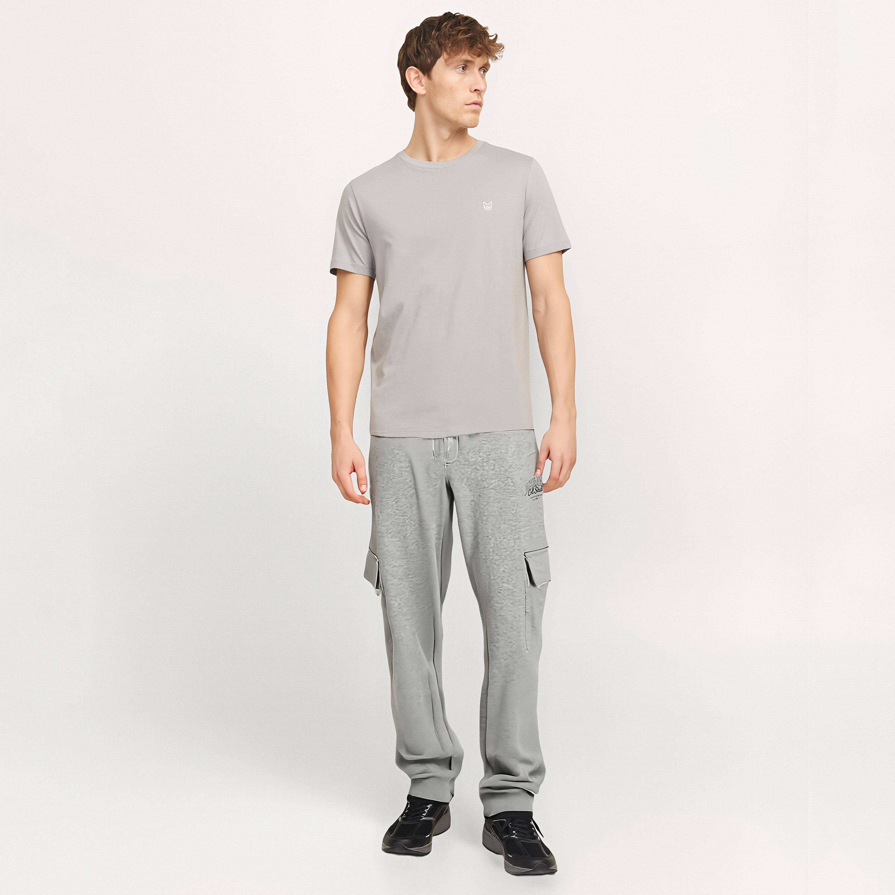 بنطلون رياضي رجالي سادة بخصر متوسط الارتفاع ورباط سحب من جاك ان جونز-men-clothing-bottoms-joggers-image-8