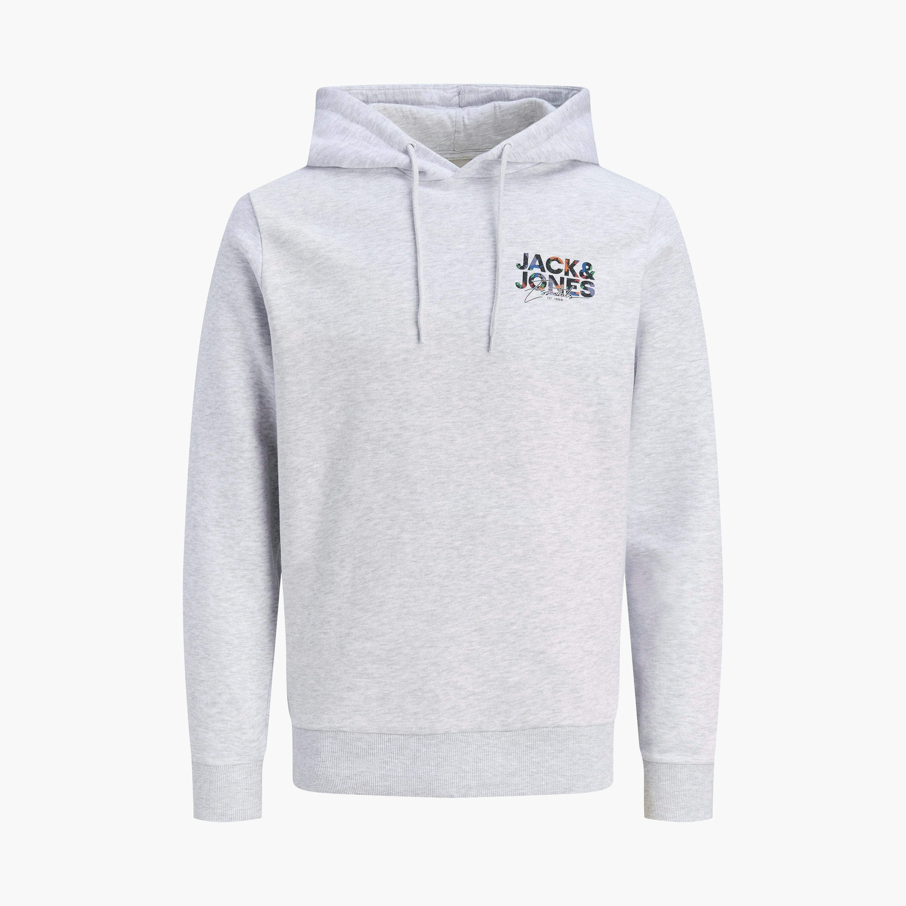 كنزة صوفية رجالية بلون هيذر بقلنسوة وأكمام طويلة من جاك ان جونز-men-winterwear-hoodiesandsweatshirts-image-3