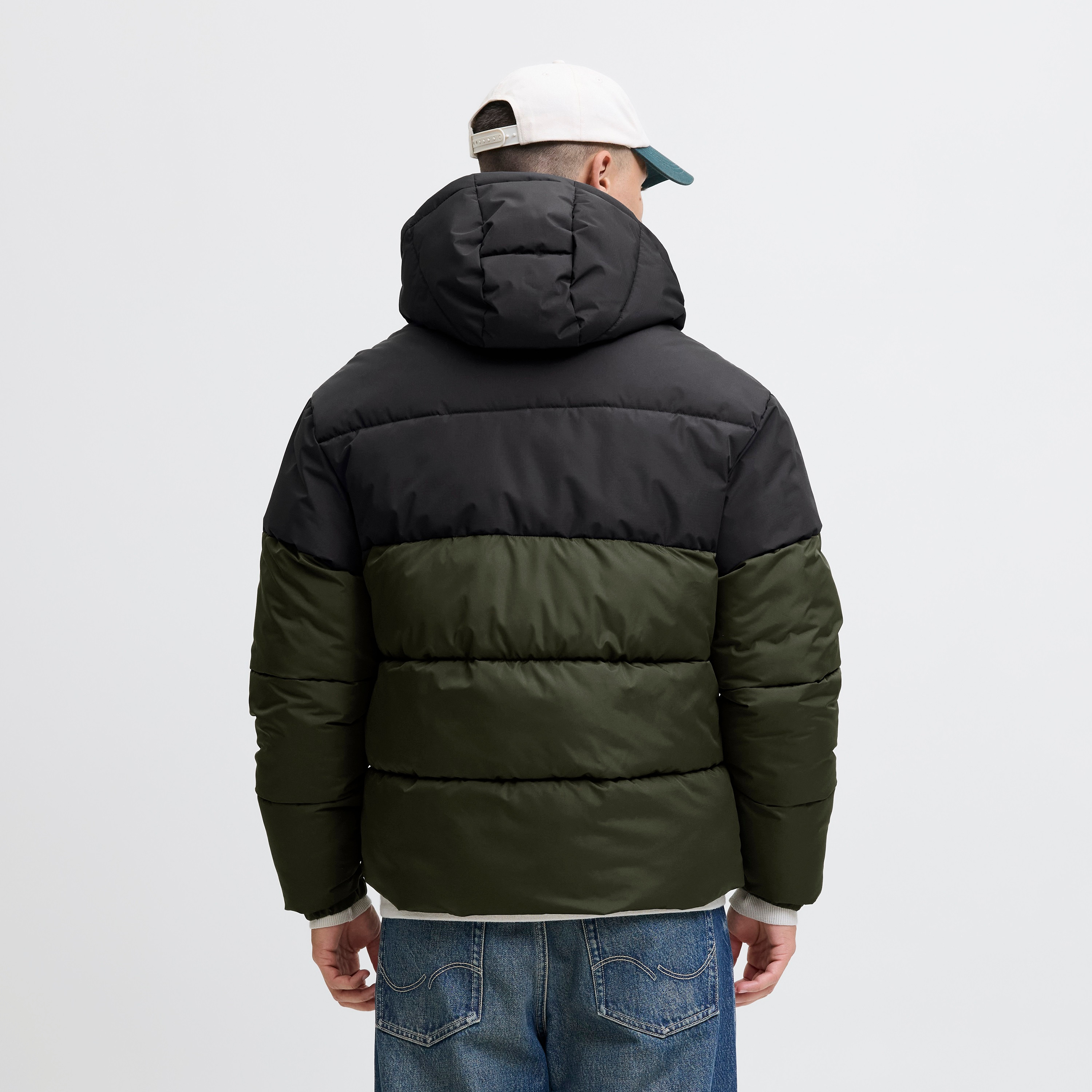 Jack & Jones Color Block Hooded Neck Long Sleeves Men's Puffer Jacket-men-clothing-jacketsandblazers-jackets-image-4