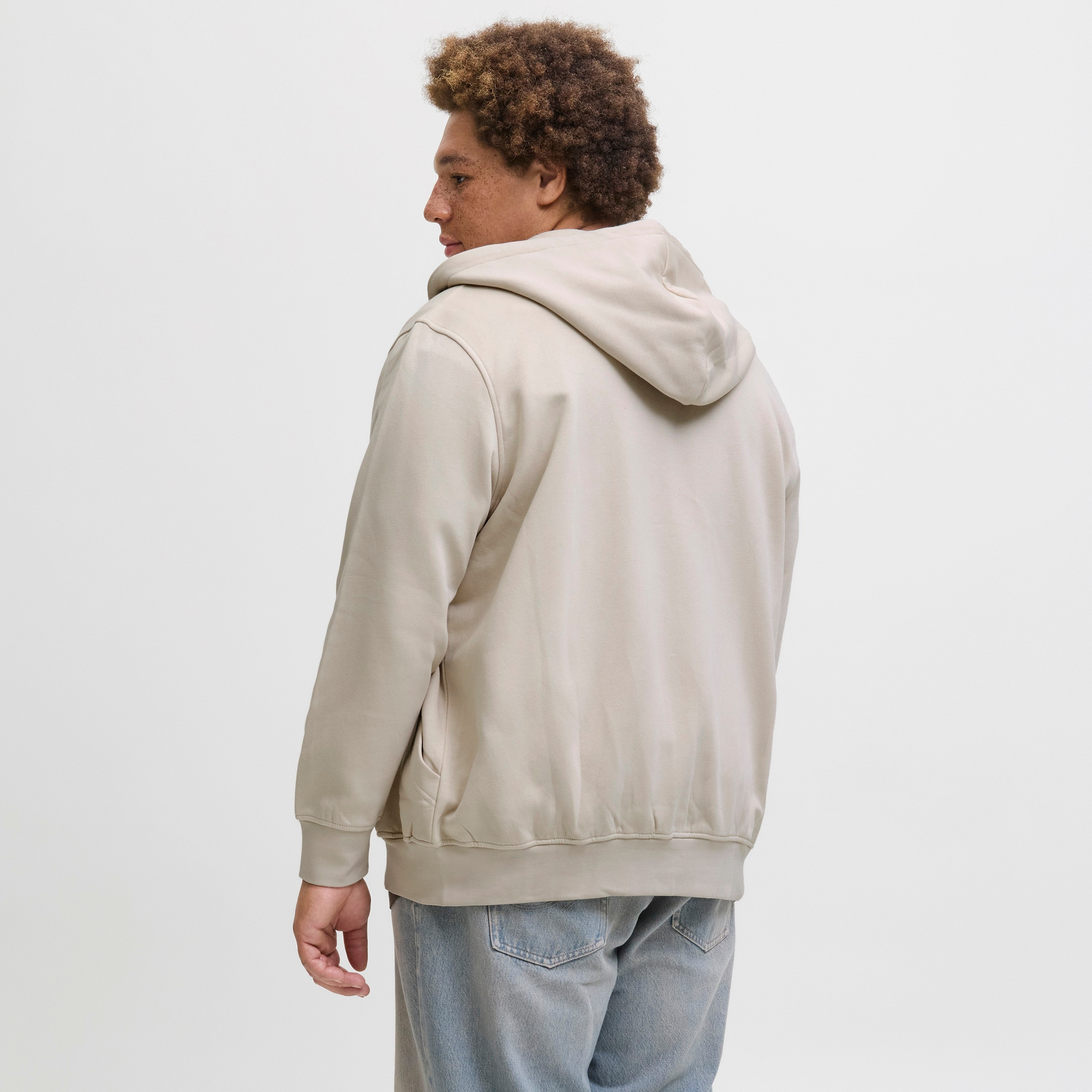 Jack & Jones Plus Size Plain Men's Zip-Up Hoodie-men-winterwear-hoodiesandsweatshirts-image-4