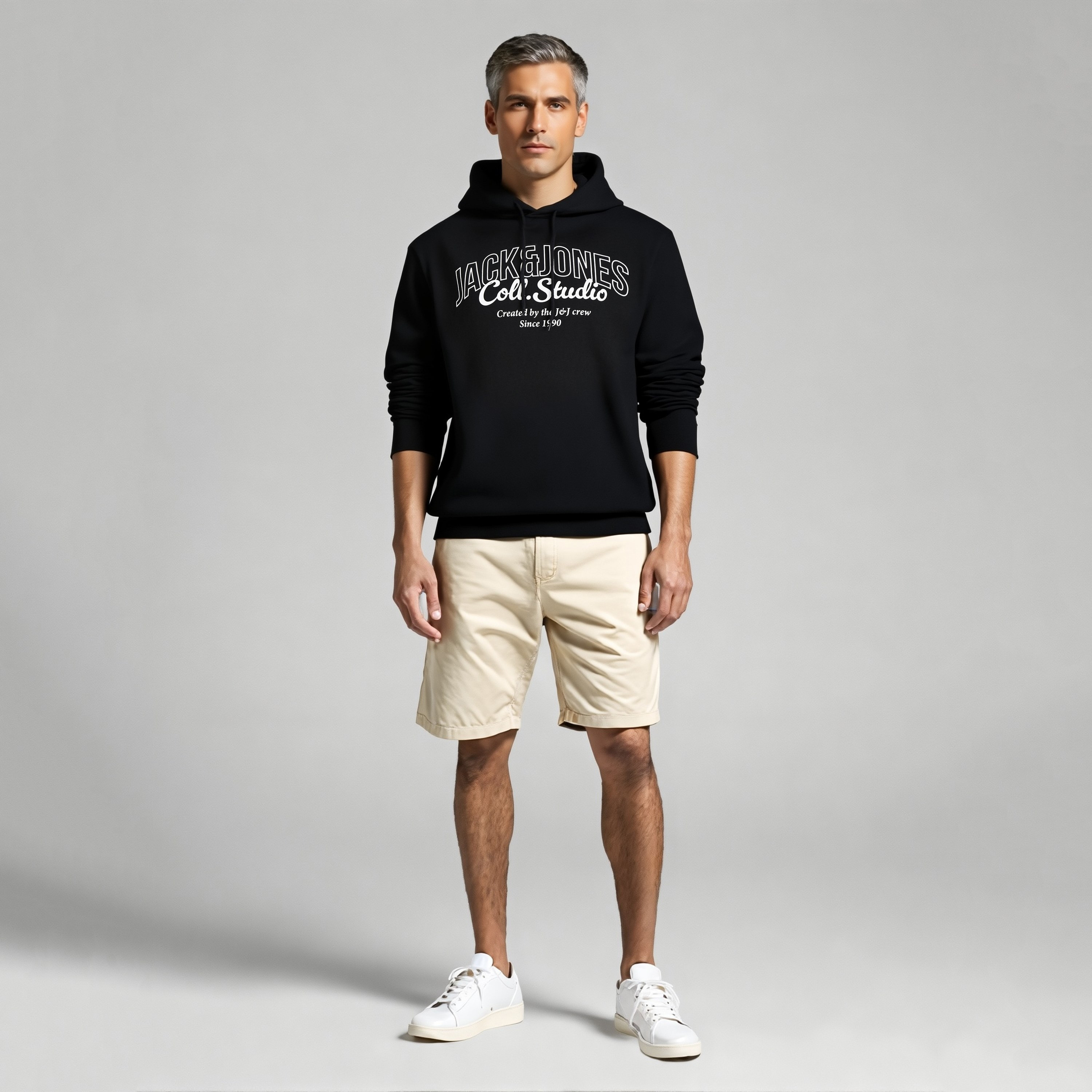 سويتشيرت رجالي بأكمام طويلة وقلنسوة بطبعة كتابة بلص من جاك اند جونز-men-winterwear-hoodiesandsweatshirts-image-2