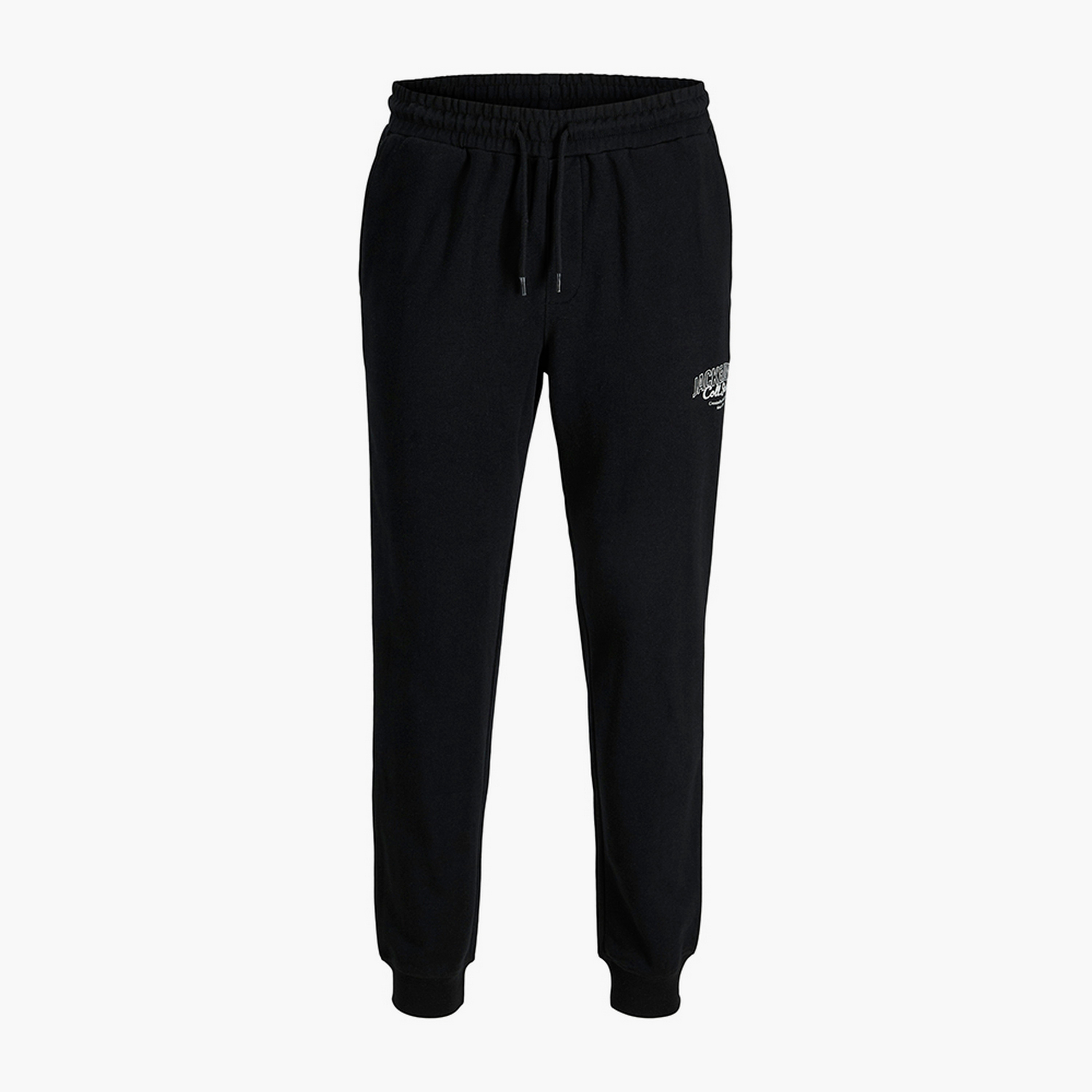 بنطلون رياضي رجالي سادة بخصر متوسط الارتفاع ورباط سحب من جاك ان جونز-men-clothing-bottoms-joggers-image-5