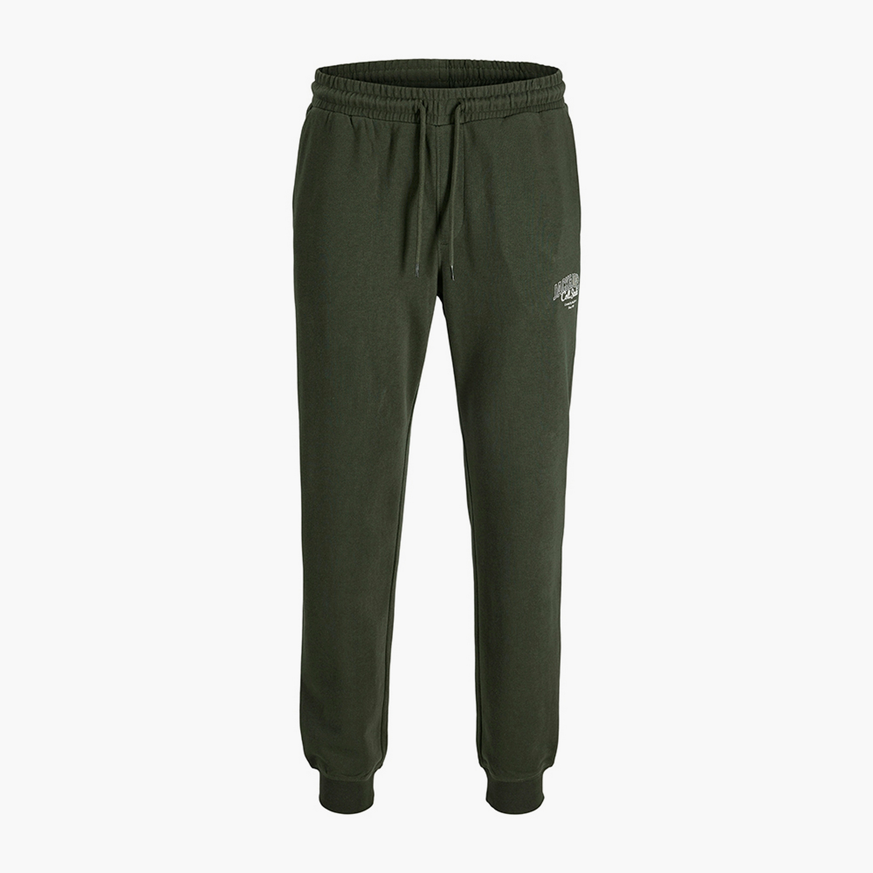 بنطلون رياضي رجالي سادة بخصر متوسط الارتفاع ورباط سحب من جاك ان جونز-men-clothing-bottoms-joggers-image-11