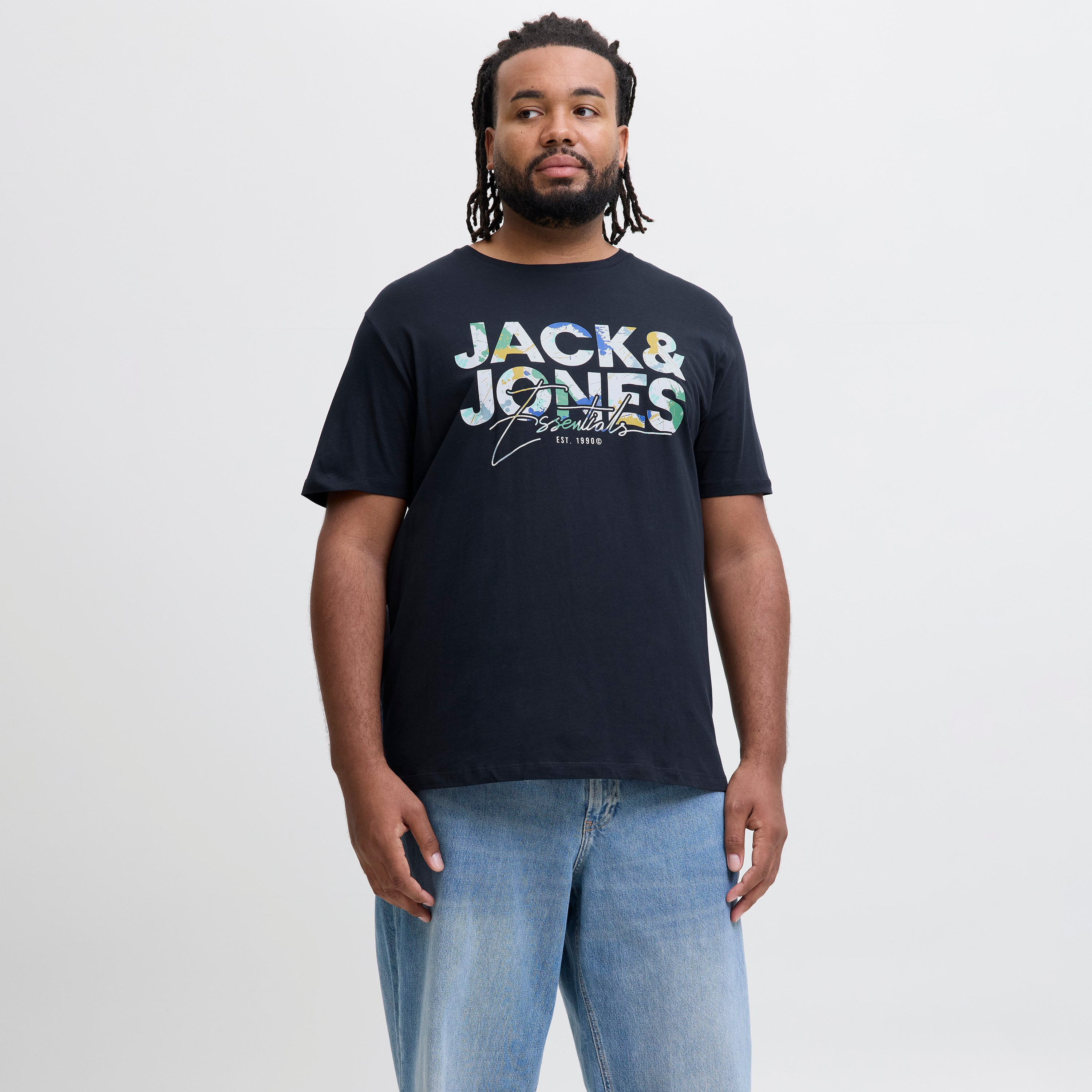 Jack & Jones Plus Size Printed Crew Neck Short Sleeves Men's T-Shirt-men-clothing-tshirtsandpolos-tshirts-image-1