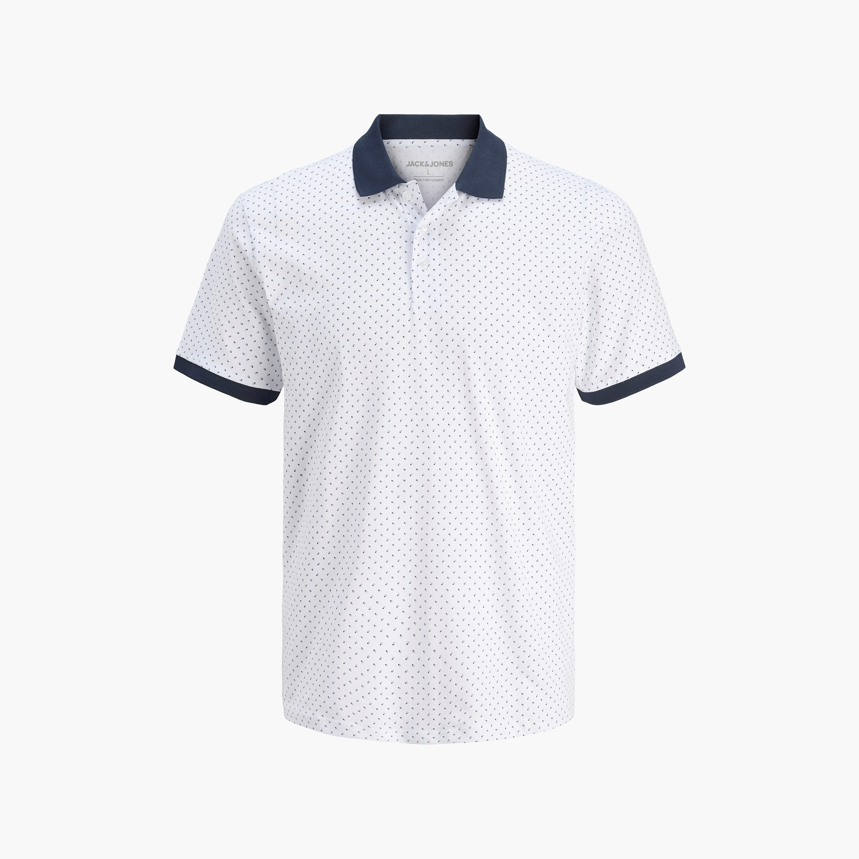 تيشيرت بولو رجالي مطبوع بياقة وأكمام قصيرة من جاك ان جونز-men-clothing-tshirtsandpolos-polos-image-3