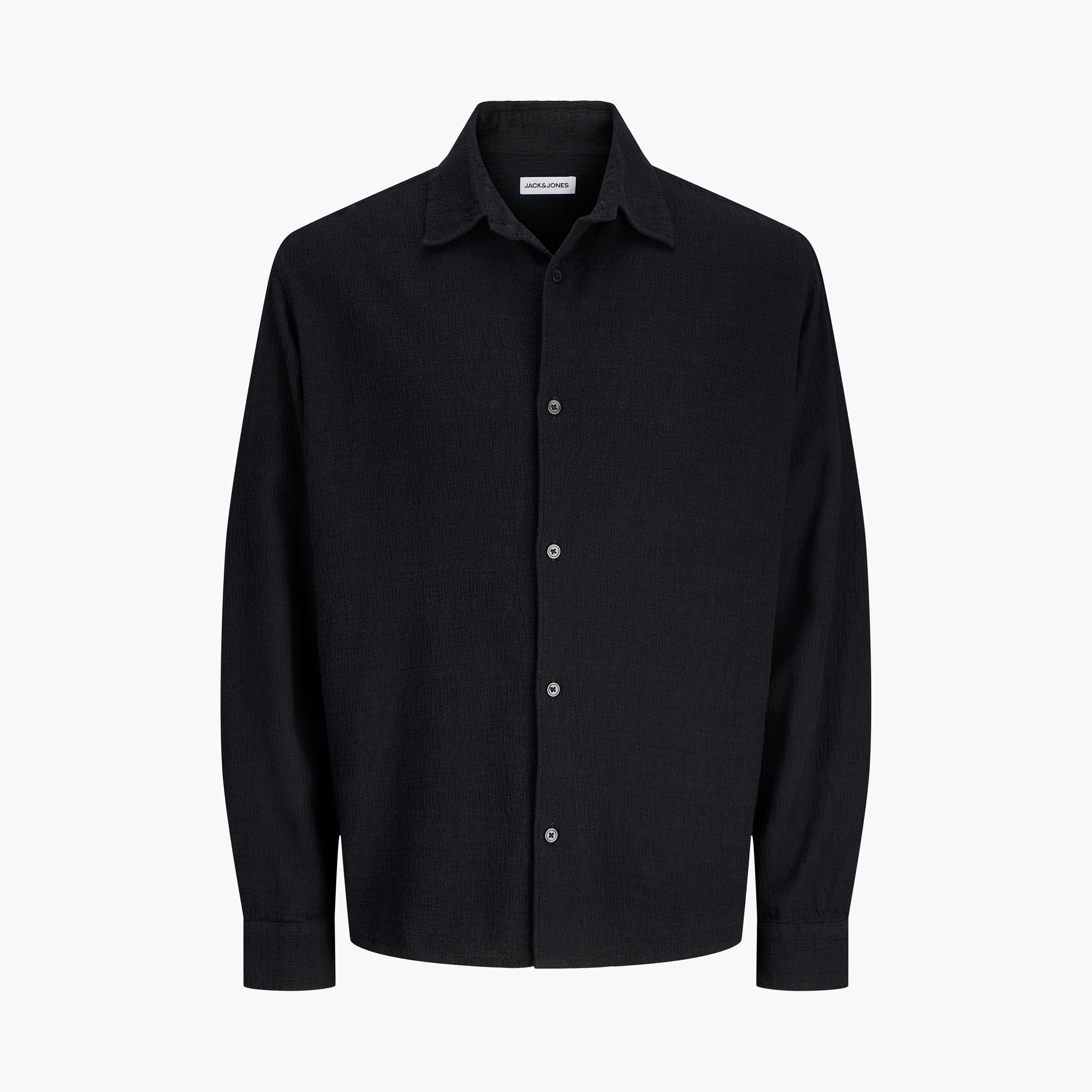 قميص رجالي بقصة مريحة وسادة بياقة وأكمام طويلة من جاك ان جونز-men-clothing-shirts-image-3
