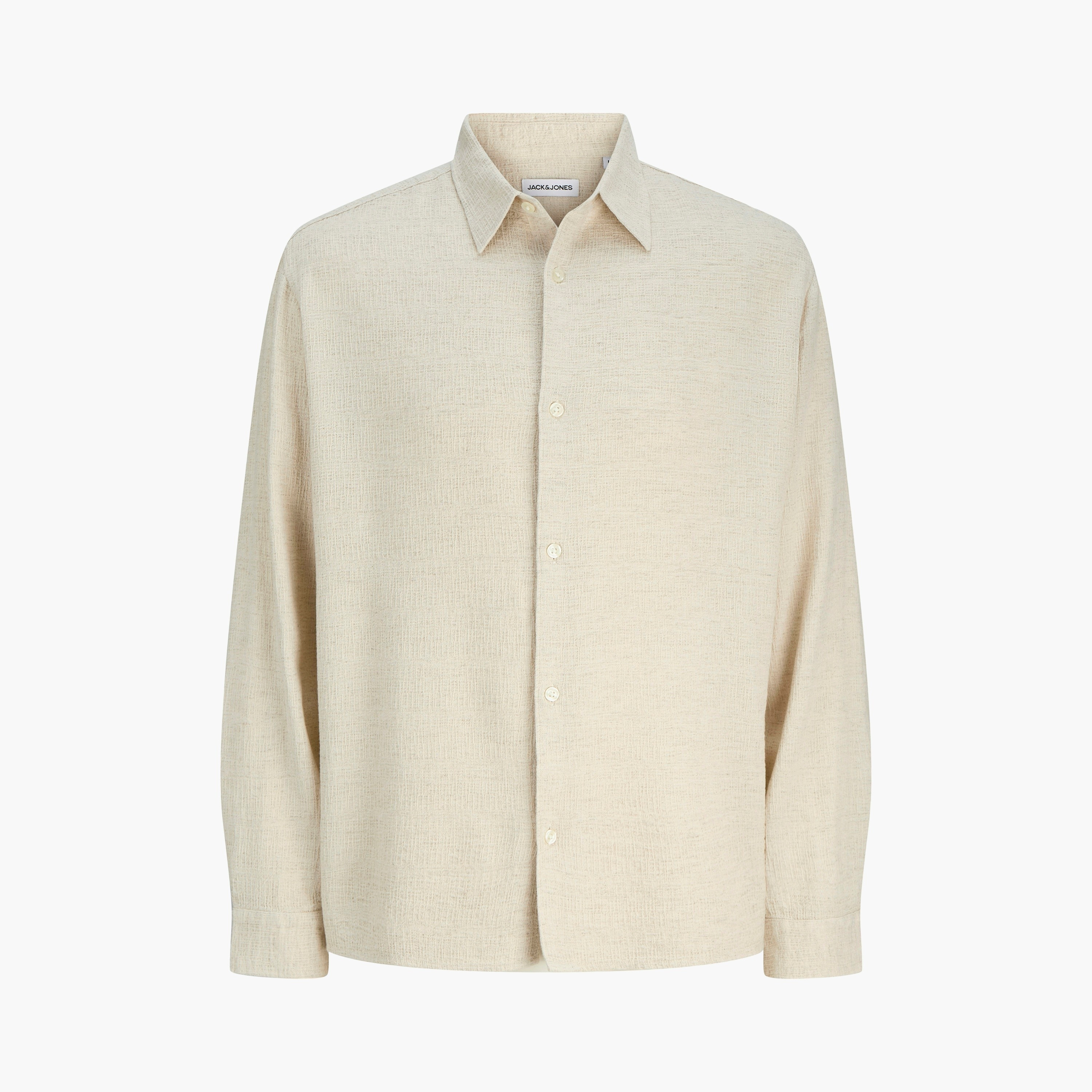 Jack & Jones Relaxed Fit Textured Collared Long Sleeves Men's Shirt-men-clothing-shirts-image-3
