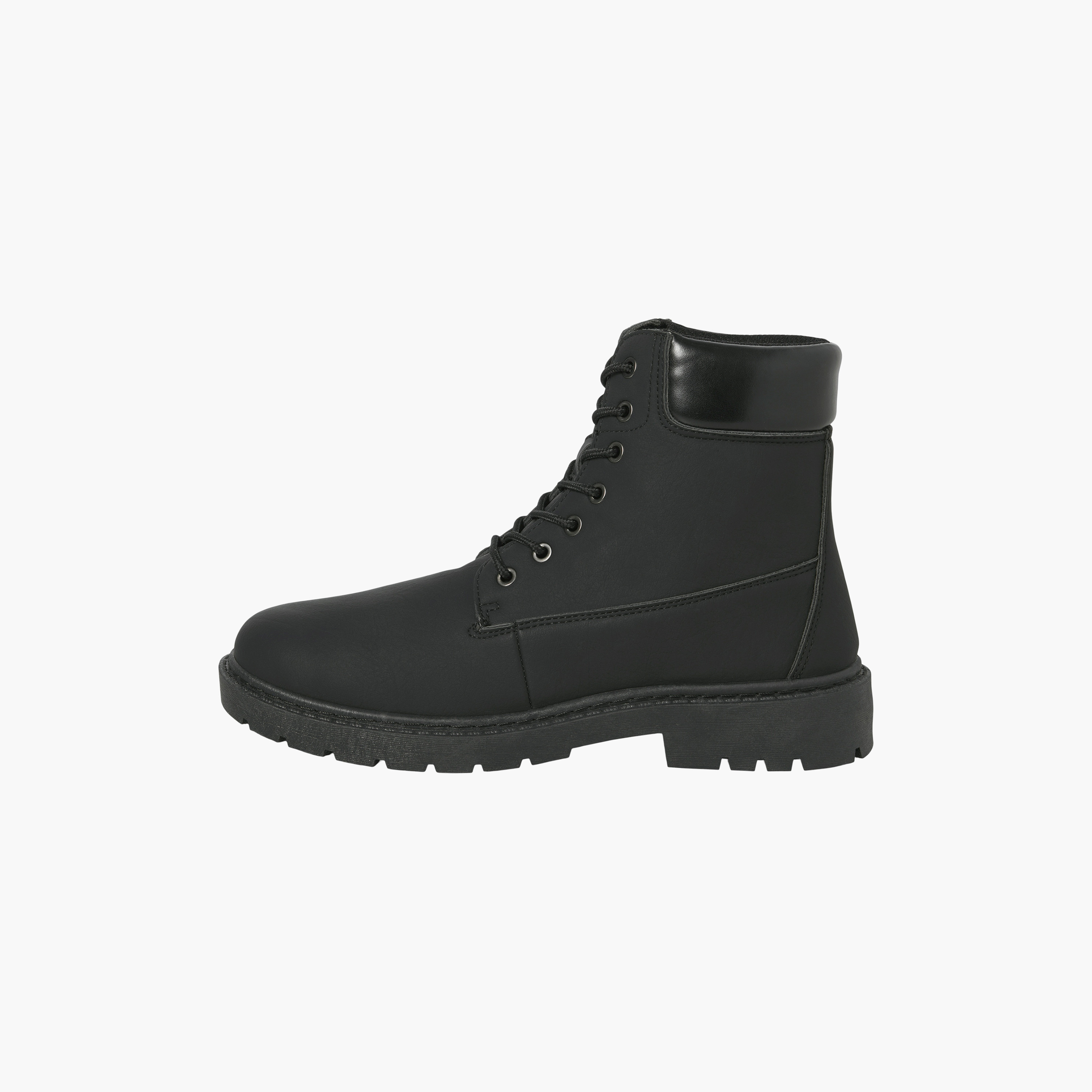 حذاء بوت رجالي برباط حتى الكاحل من جاك آند جونز | 12282310-men-shoes-boots-image-1