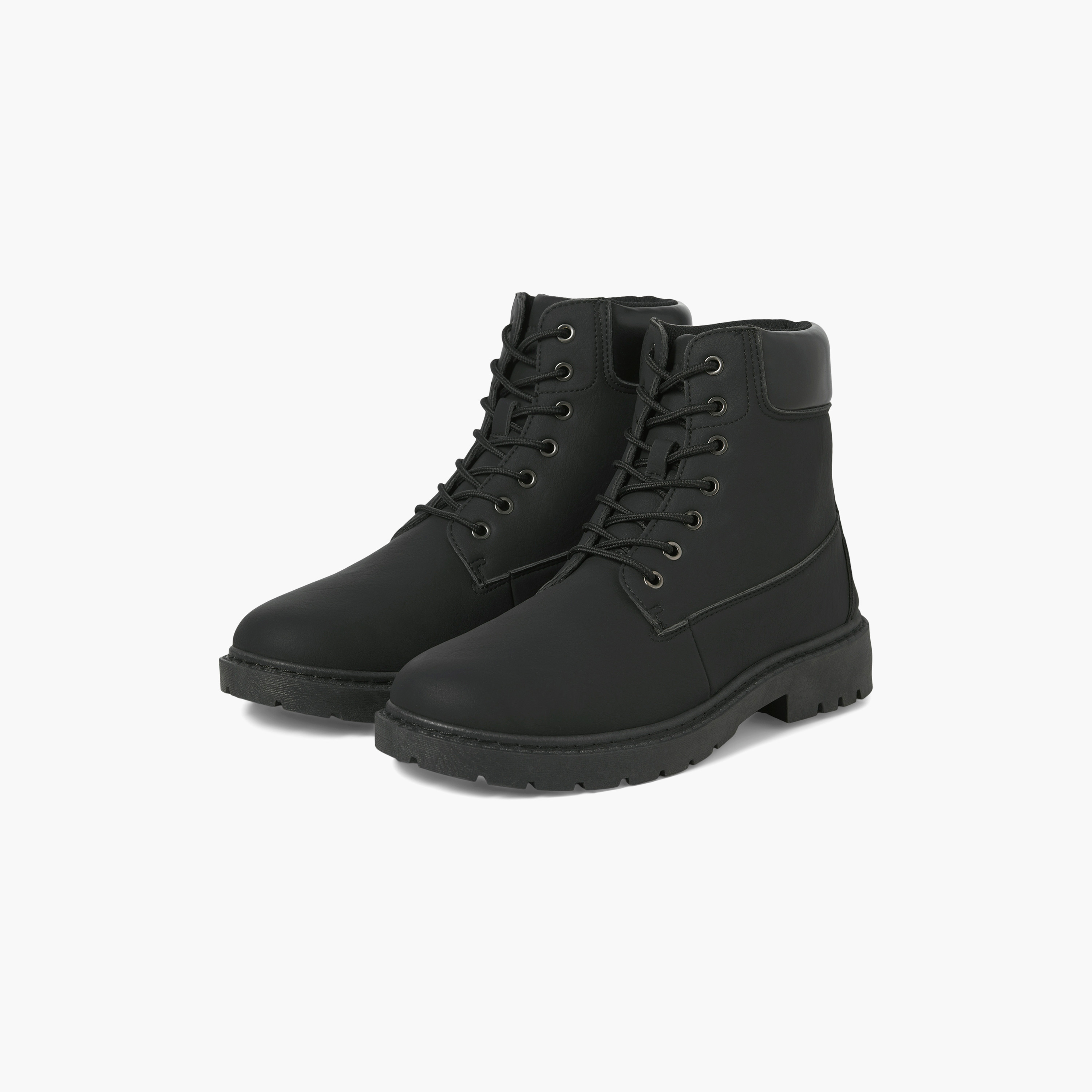 حذاء بوت رجالي برباط حتى الكاحل من جاك آند جونز | 12282310-men-shoes-boots-image-3