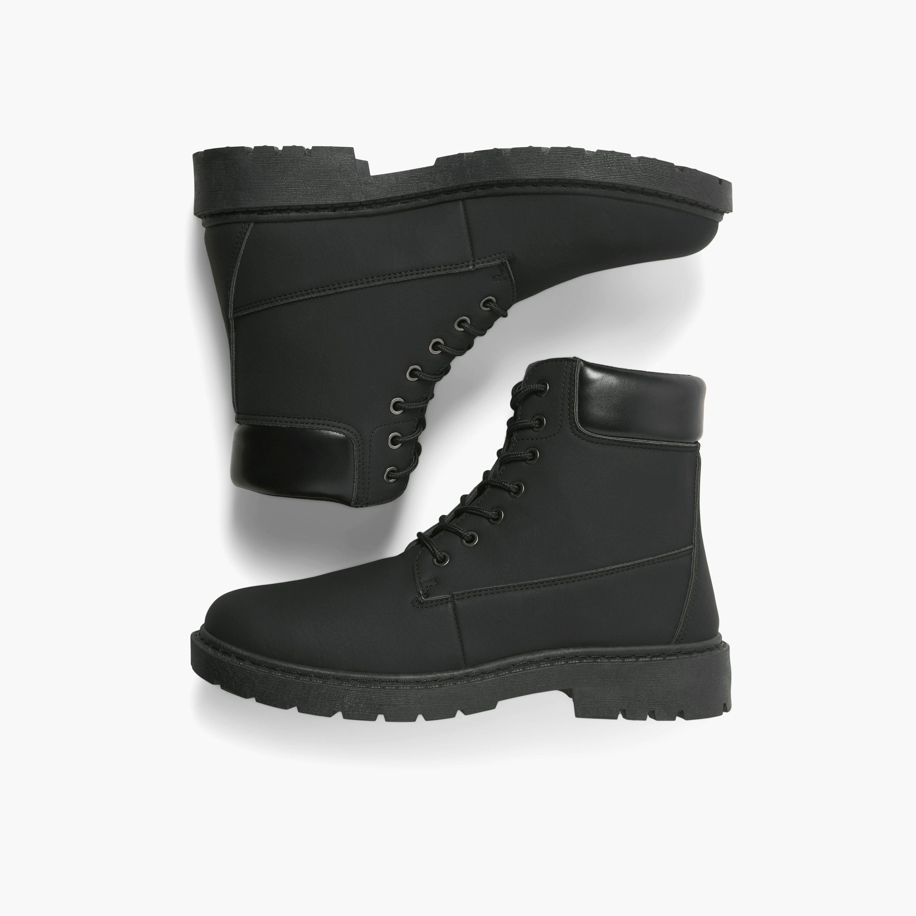 حذاء بوت رجالي برباط حتى الكاحل من جاك آند جونز | 12282310-men-shoes-boots-image-4