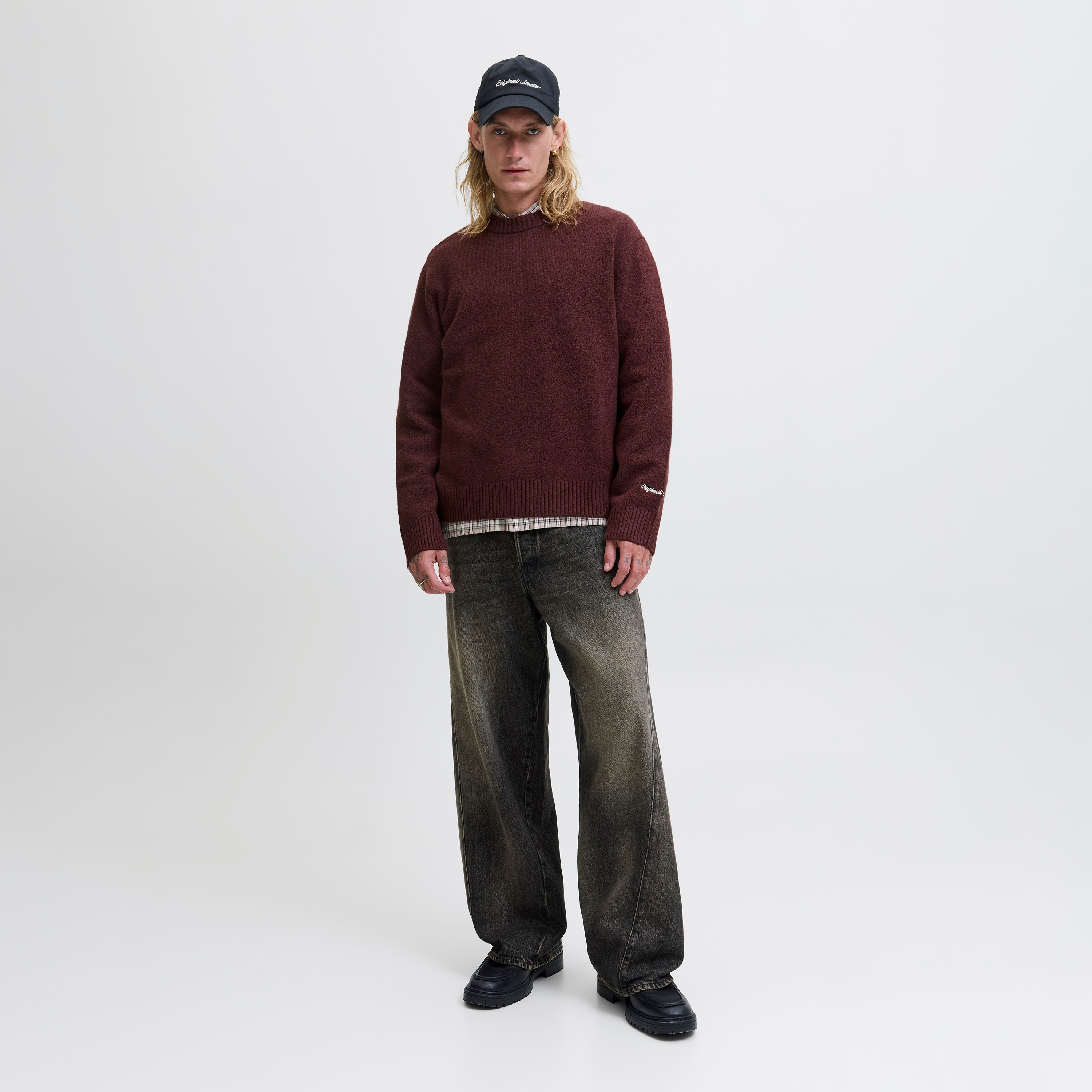 كنزة صوفية (بلوفر) رجالية جاك آند جونز محبوكة بياقة مستديرة وأكمام طويلة-men-clothing-sweatersandpullovers-image-5