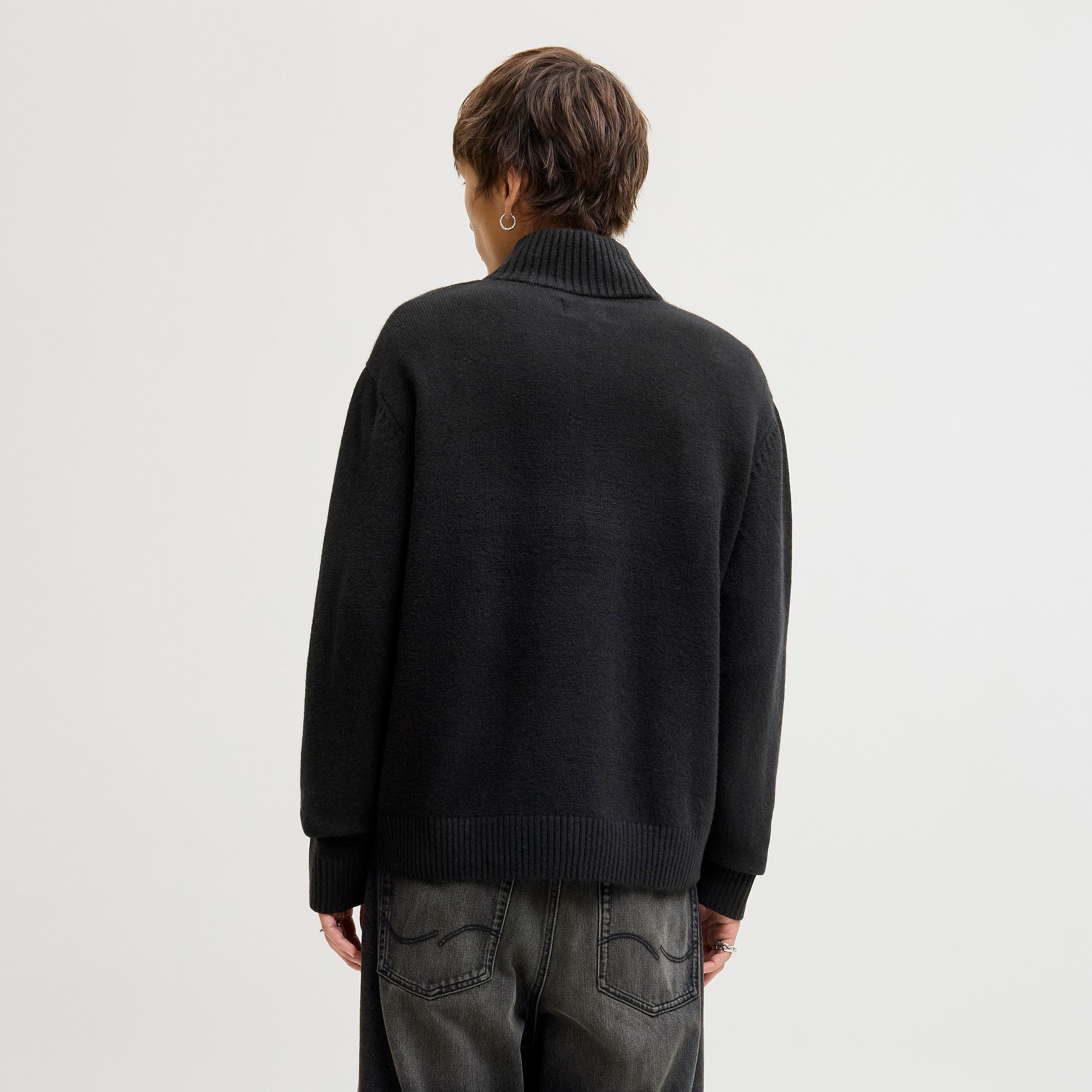 كنزة صوفية (بلوفر) رجالية جاك آند جونز محبوكة بياقة عالية ونصف سحاب-men-clothing-sweatersandpullovers-image-4