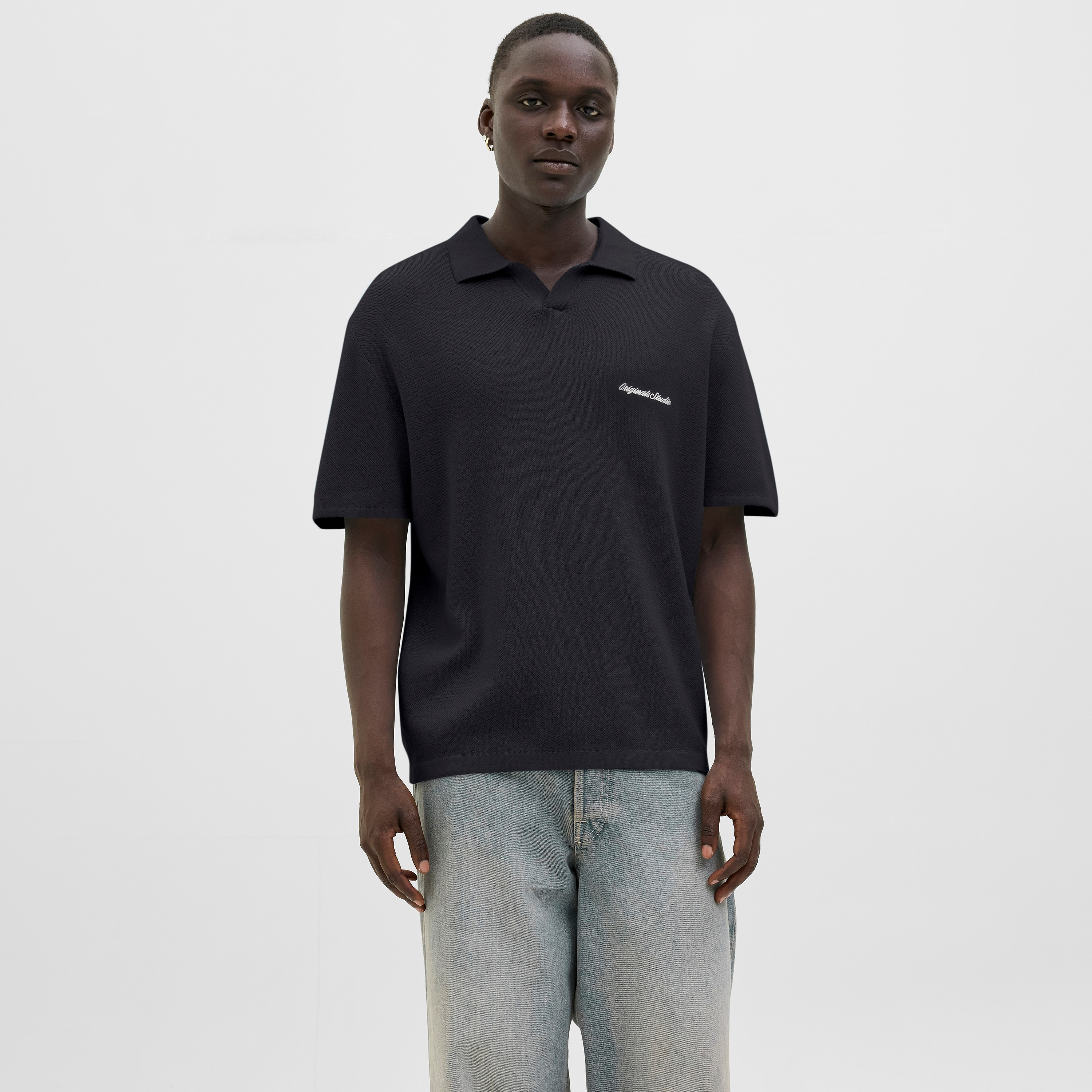 Jack & Jones Knitted Johnny Collar Short Sleeves Men's Polo T-Shirt-men-clothing-tshirtsandpolos-polos-image-1